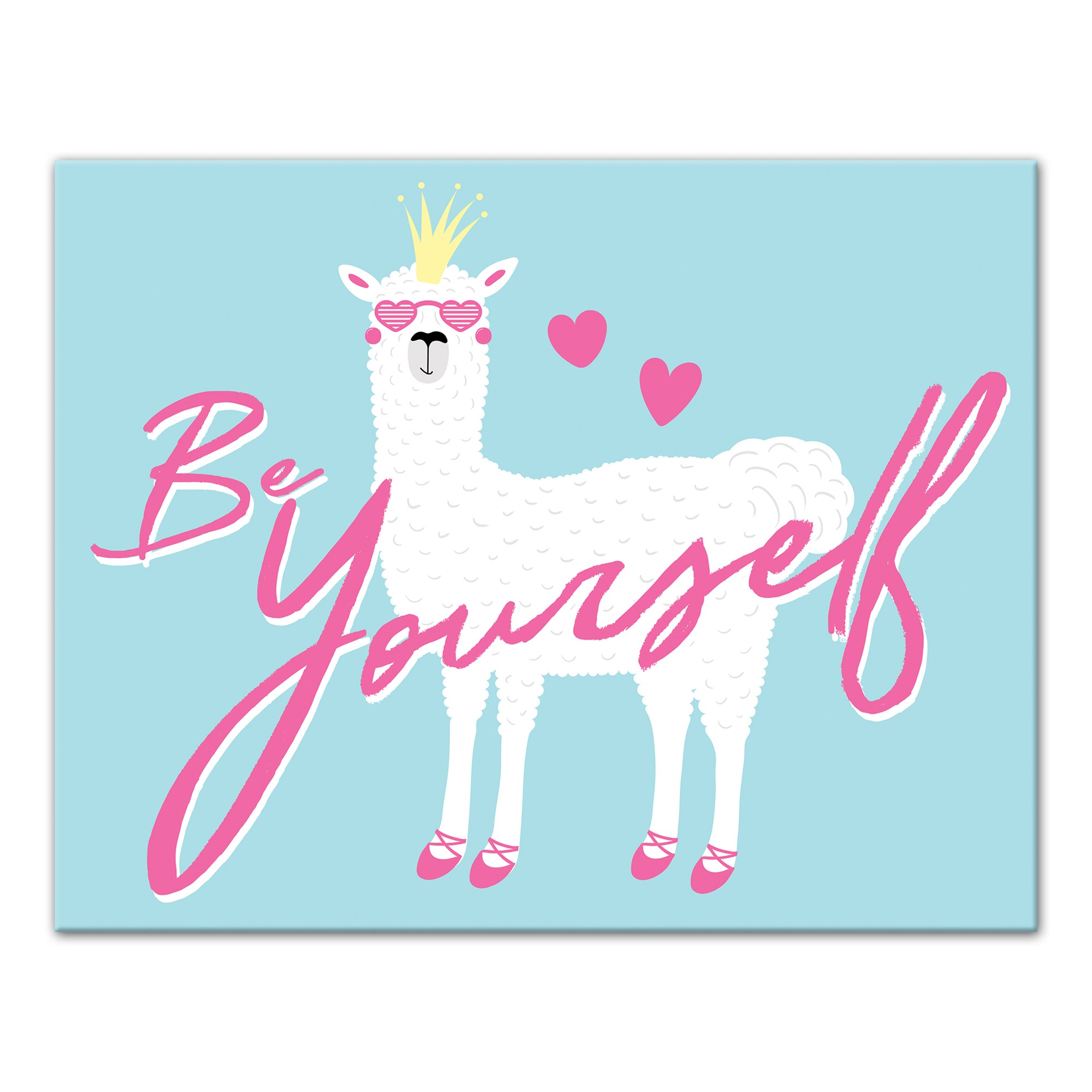 Be Yourself Blue Llama 11x14 Canvas Wall Art