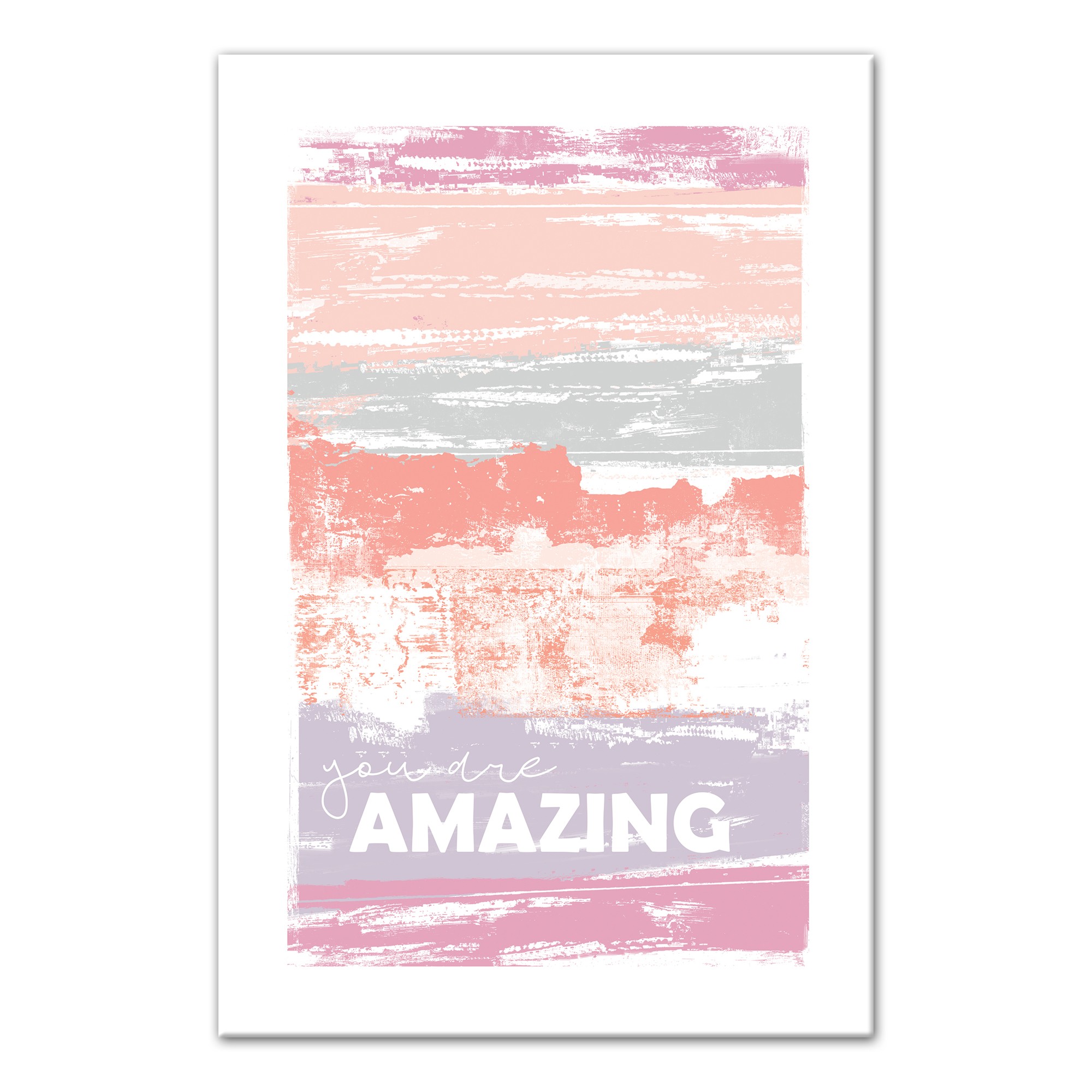 Pink Paint Stripes Amazing 12x18 Canvas Wall Art