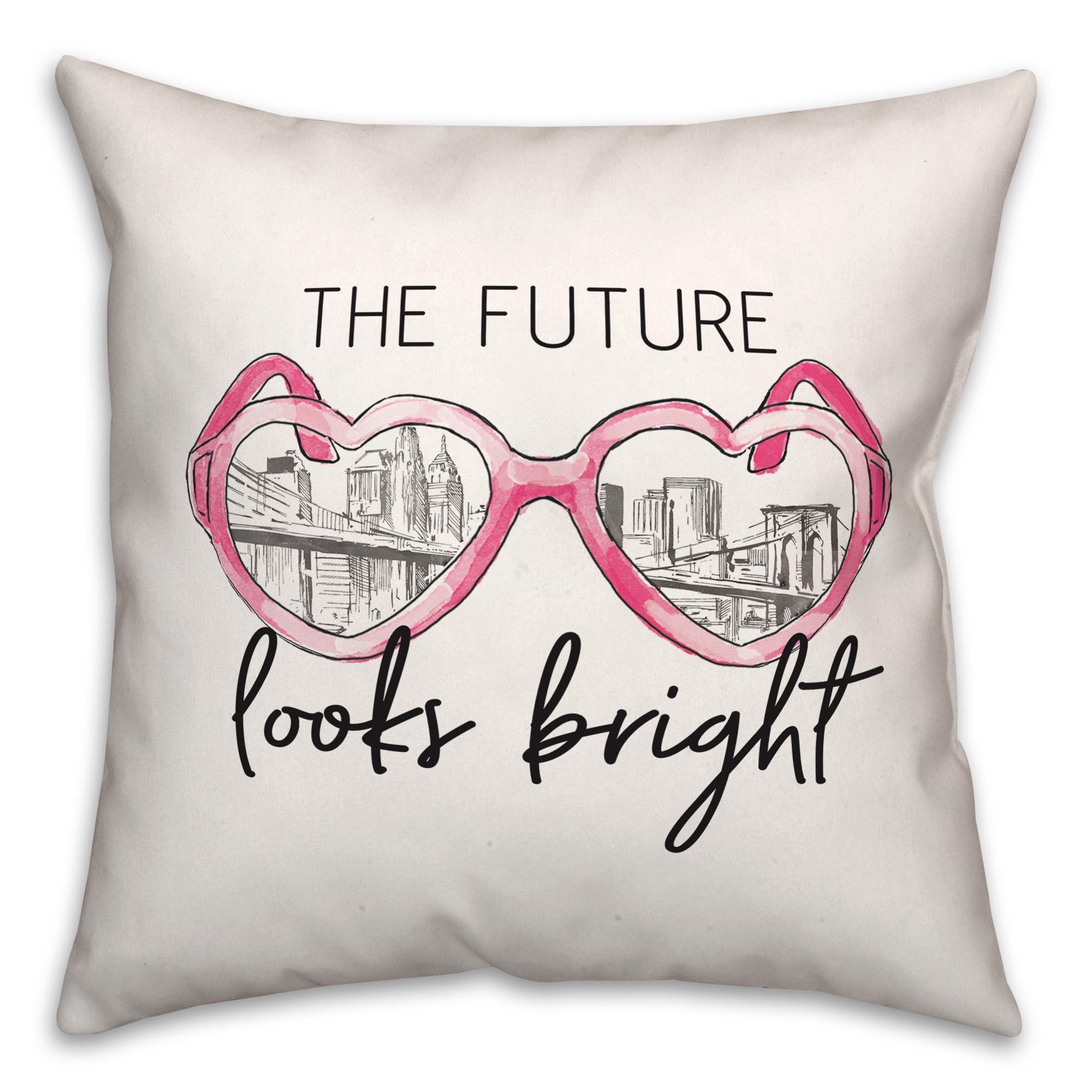 The Future Looks Bright Sunglasses 18x18 Spun Poly Pillow
