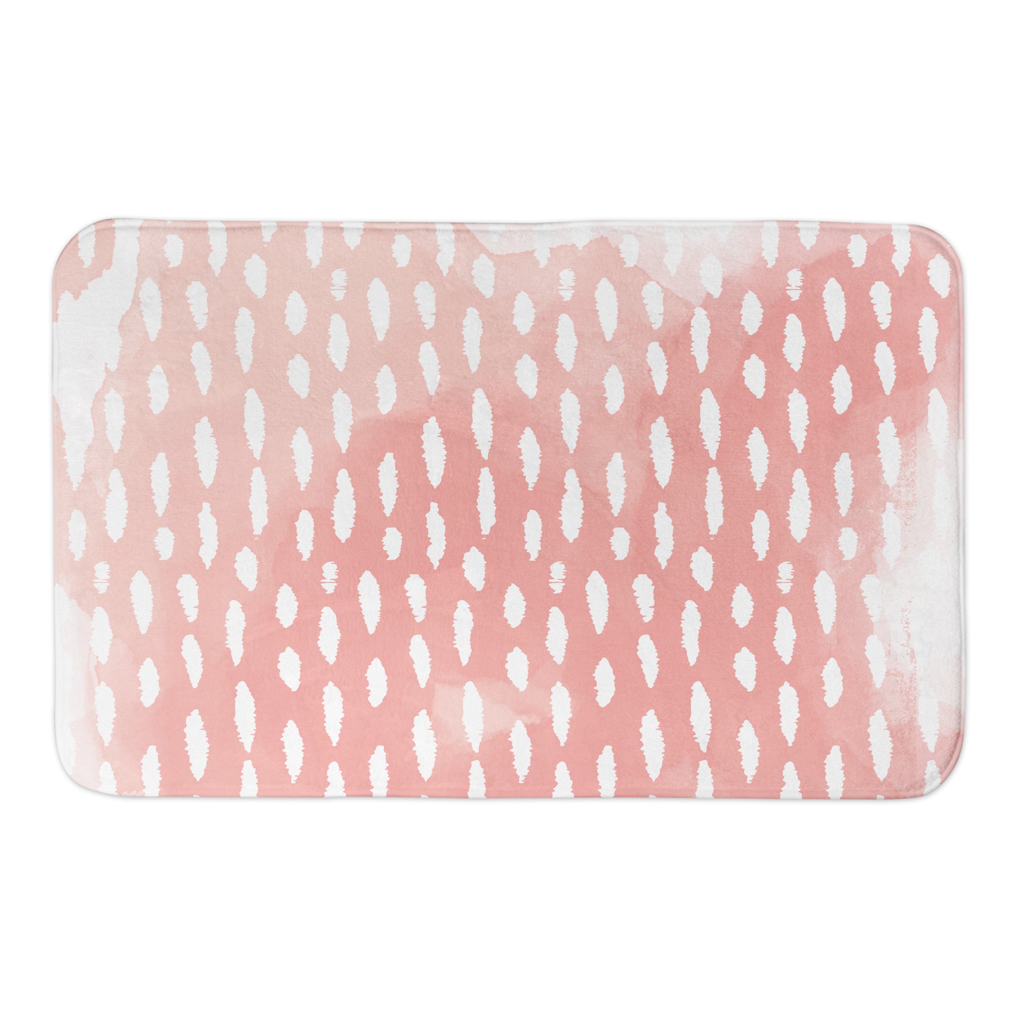 Blush Watercolor Dots 34x21 Bath Mat