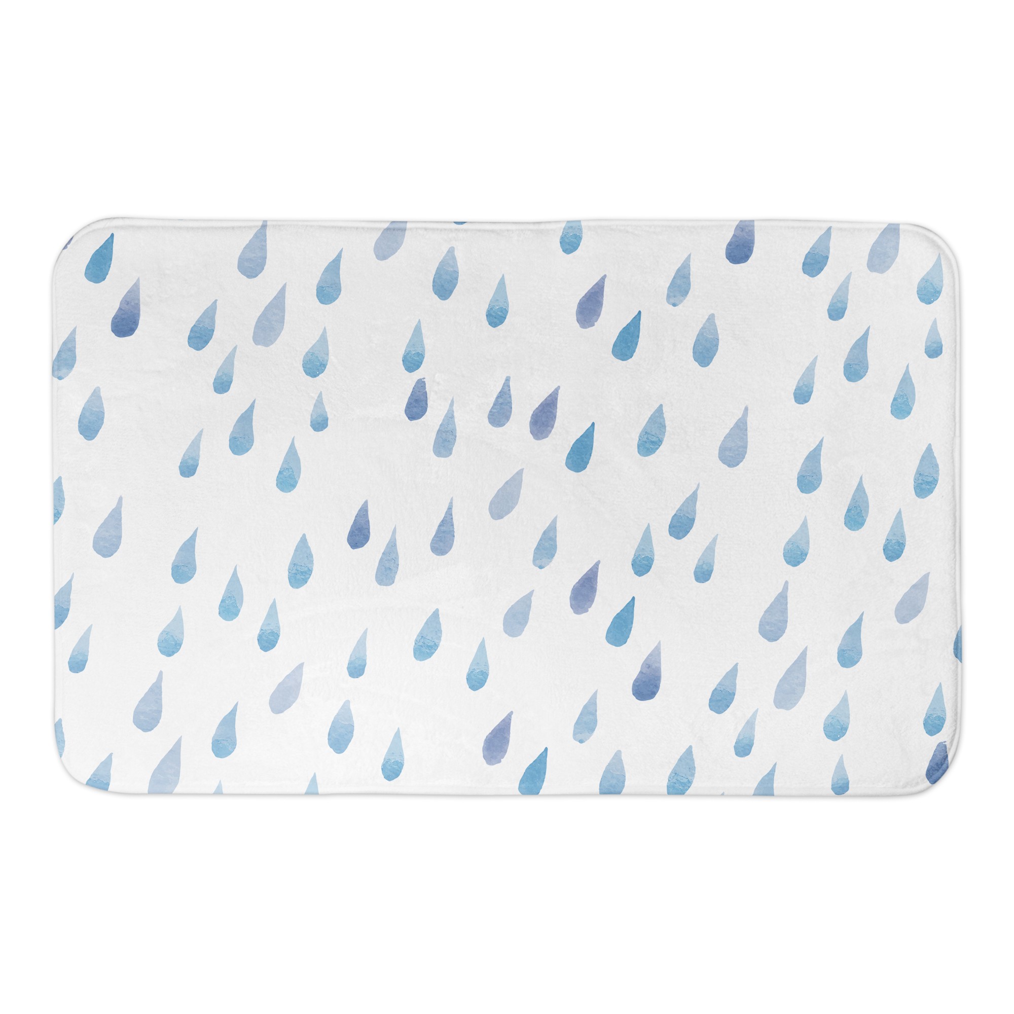 Watercolor Raindrops 34x21 Bath Mat