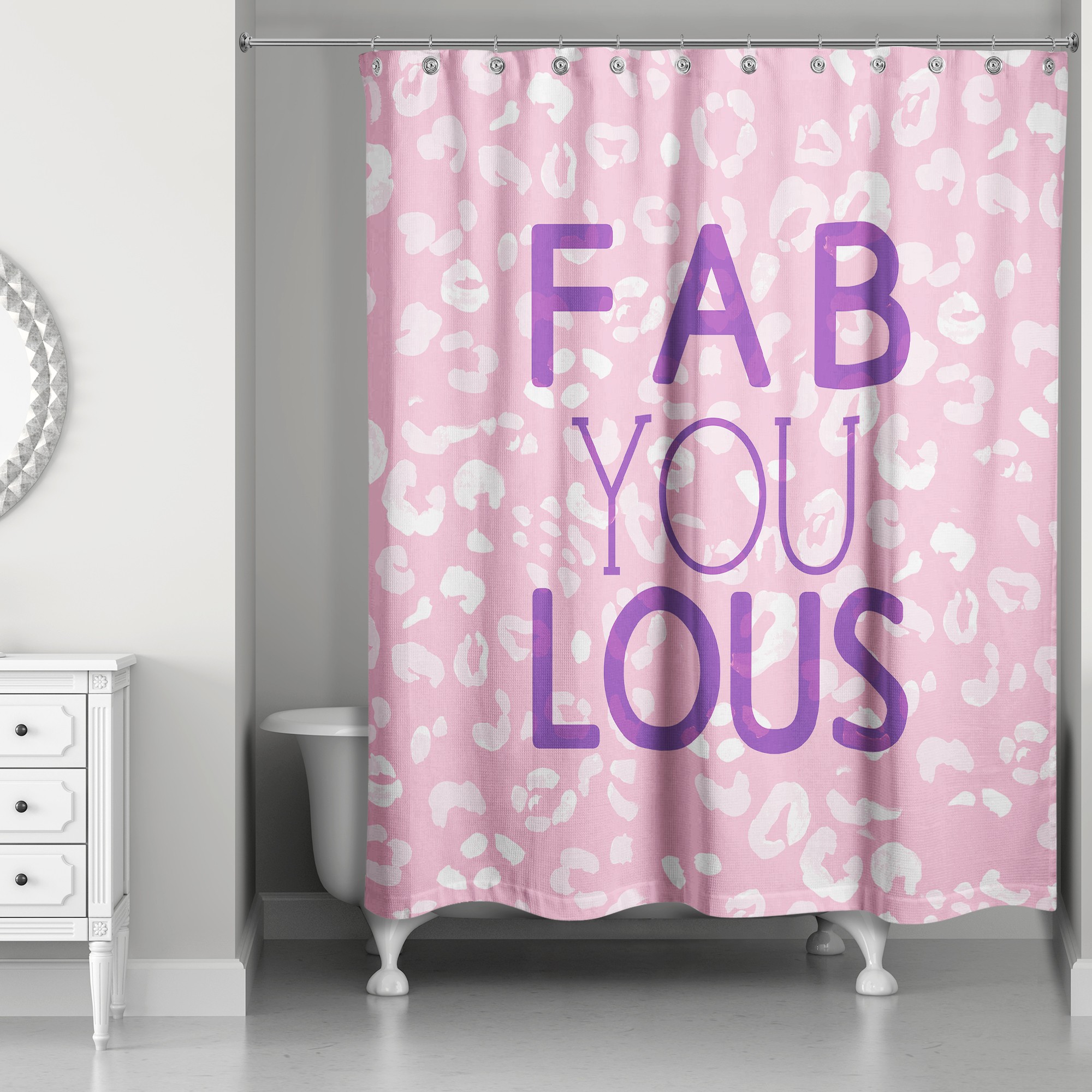 Fab You Lous Cheetah 71x74 Shower Curtain