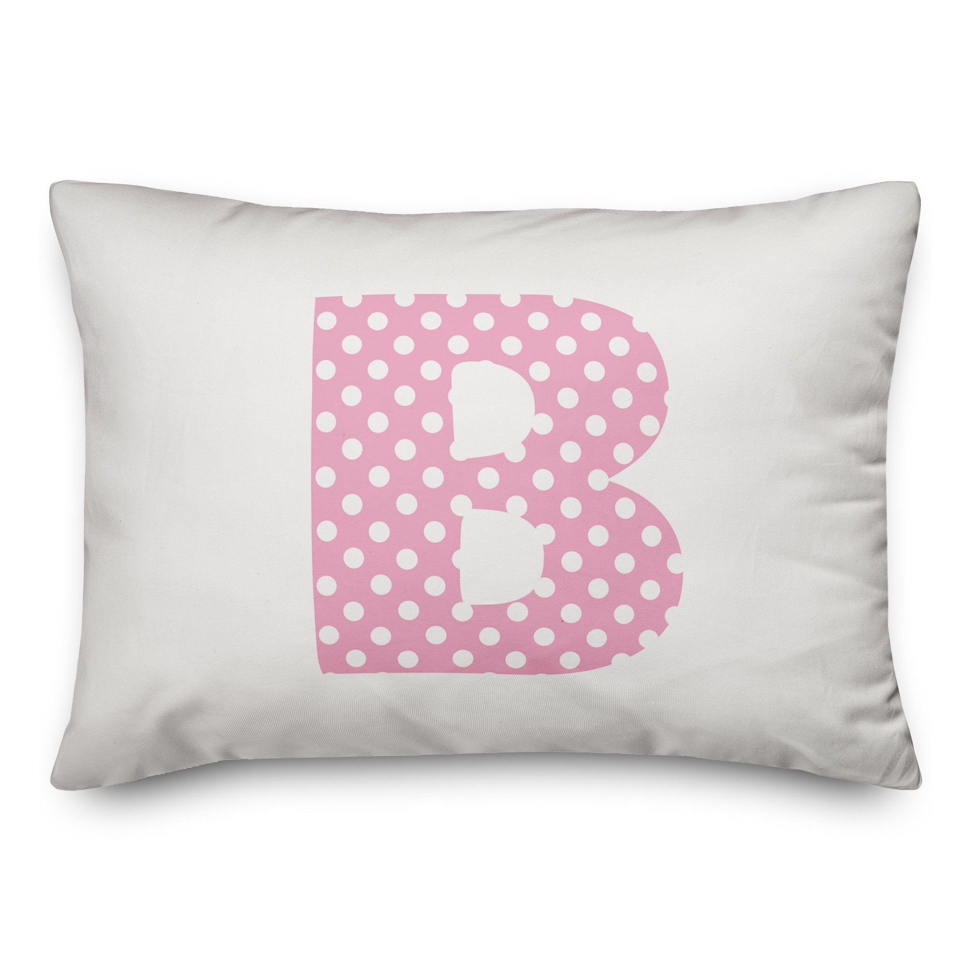 Polka Dot Monogram 14x20 Personalized Spun Poly Pillow