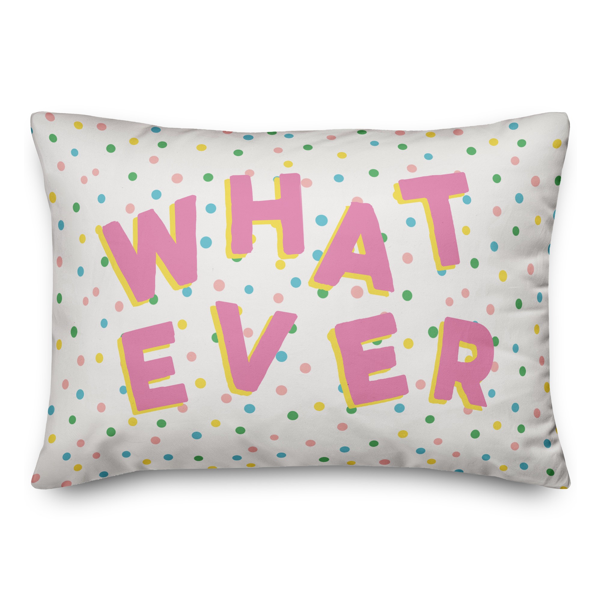 Whatever Colorful Polka Dots 14x20 Spun Poly Pillow