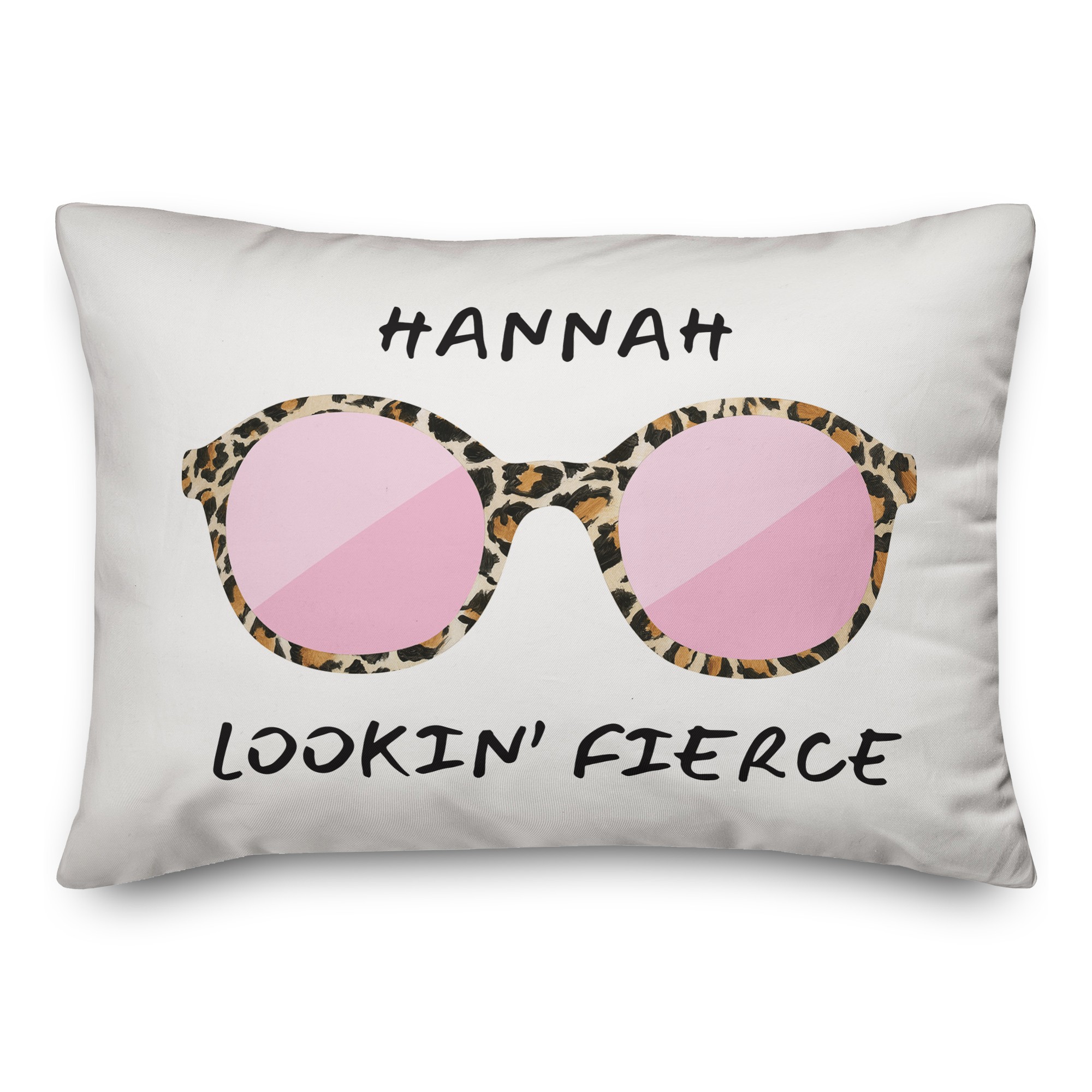 Lookin Fierce Leopard Sunglasses 14x20 Personalized Spun Poly Pillow