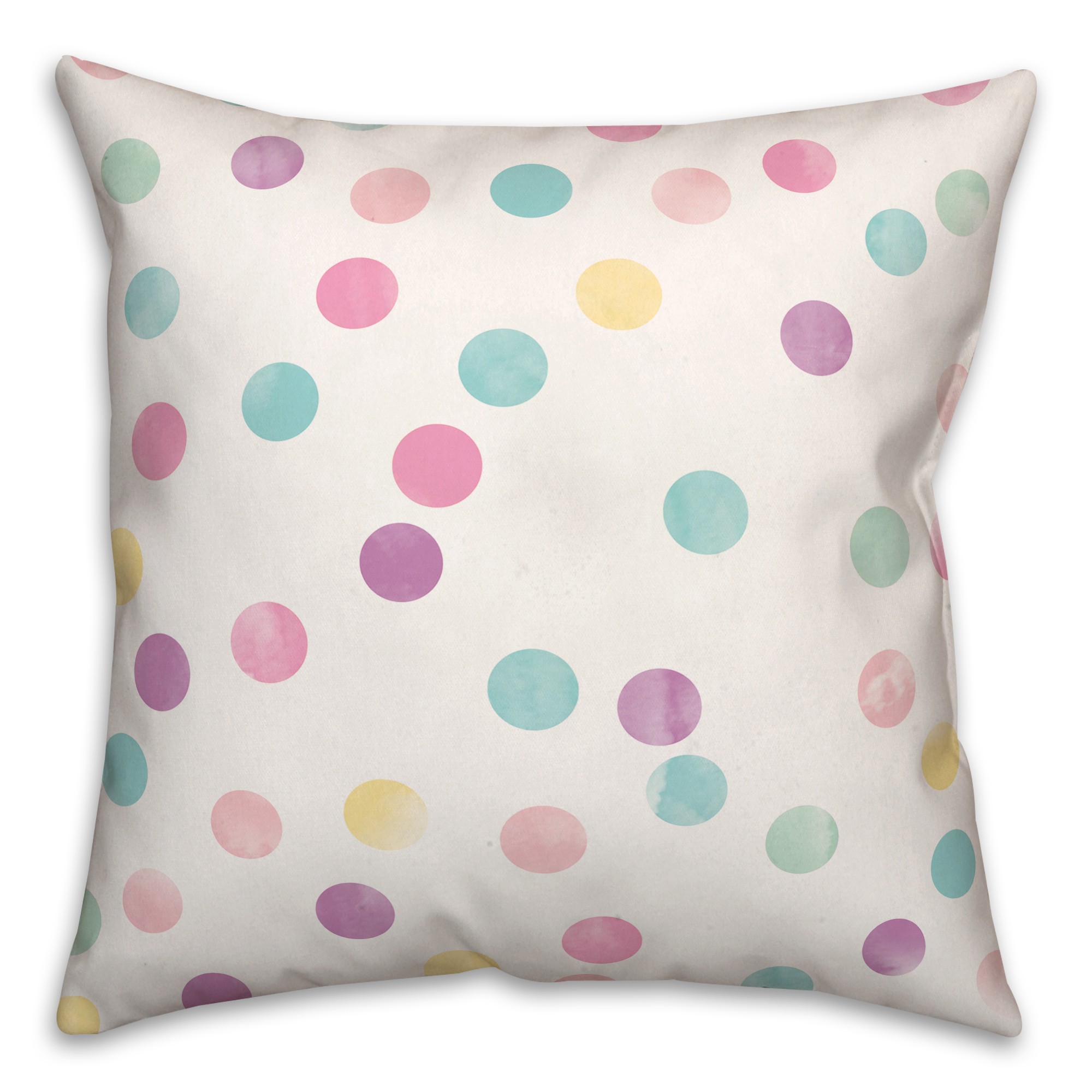 Colorful Polka Dots 18x18 Spun Poly Pillow