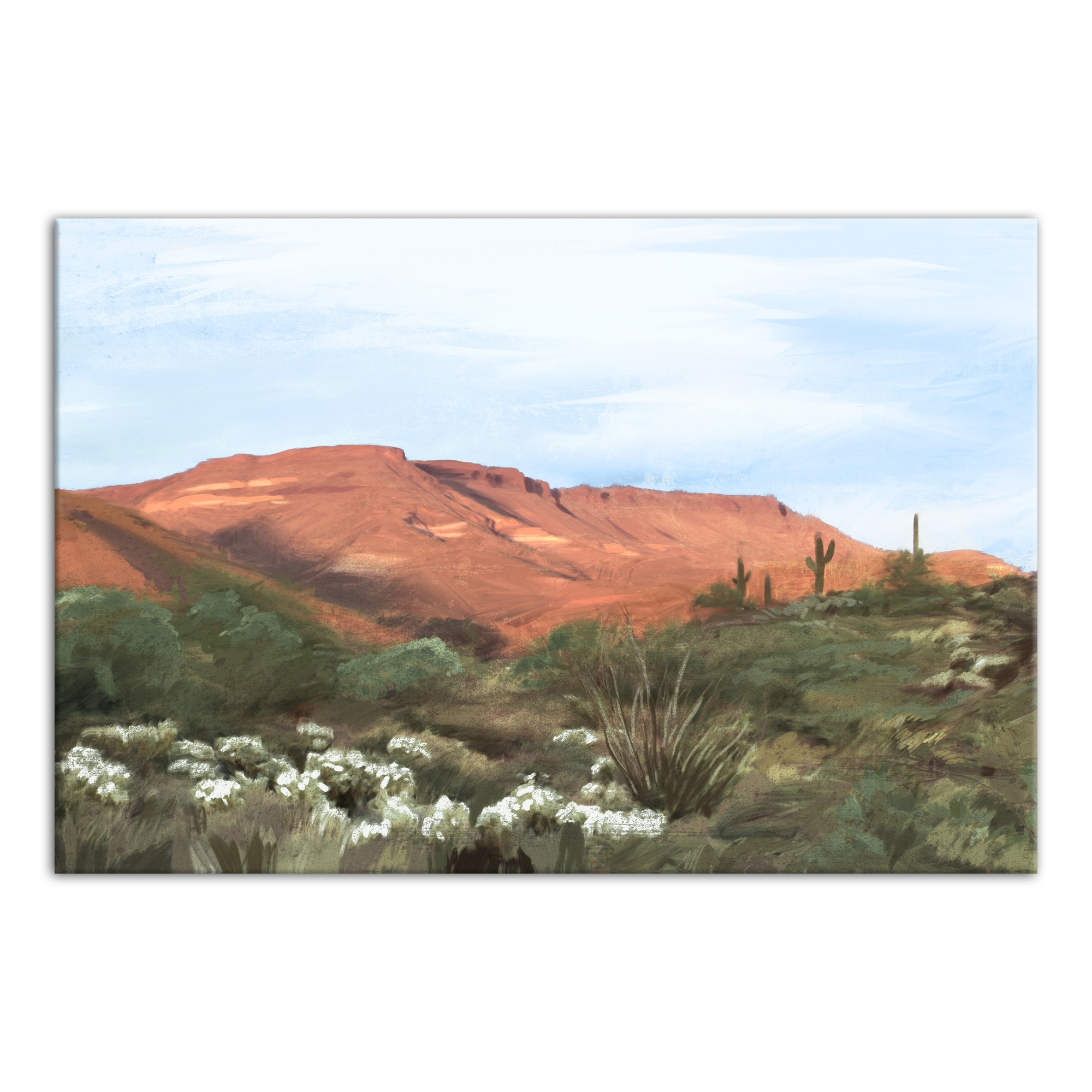 Red Desert Mountain Landscape Wall Art