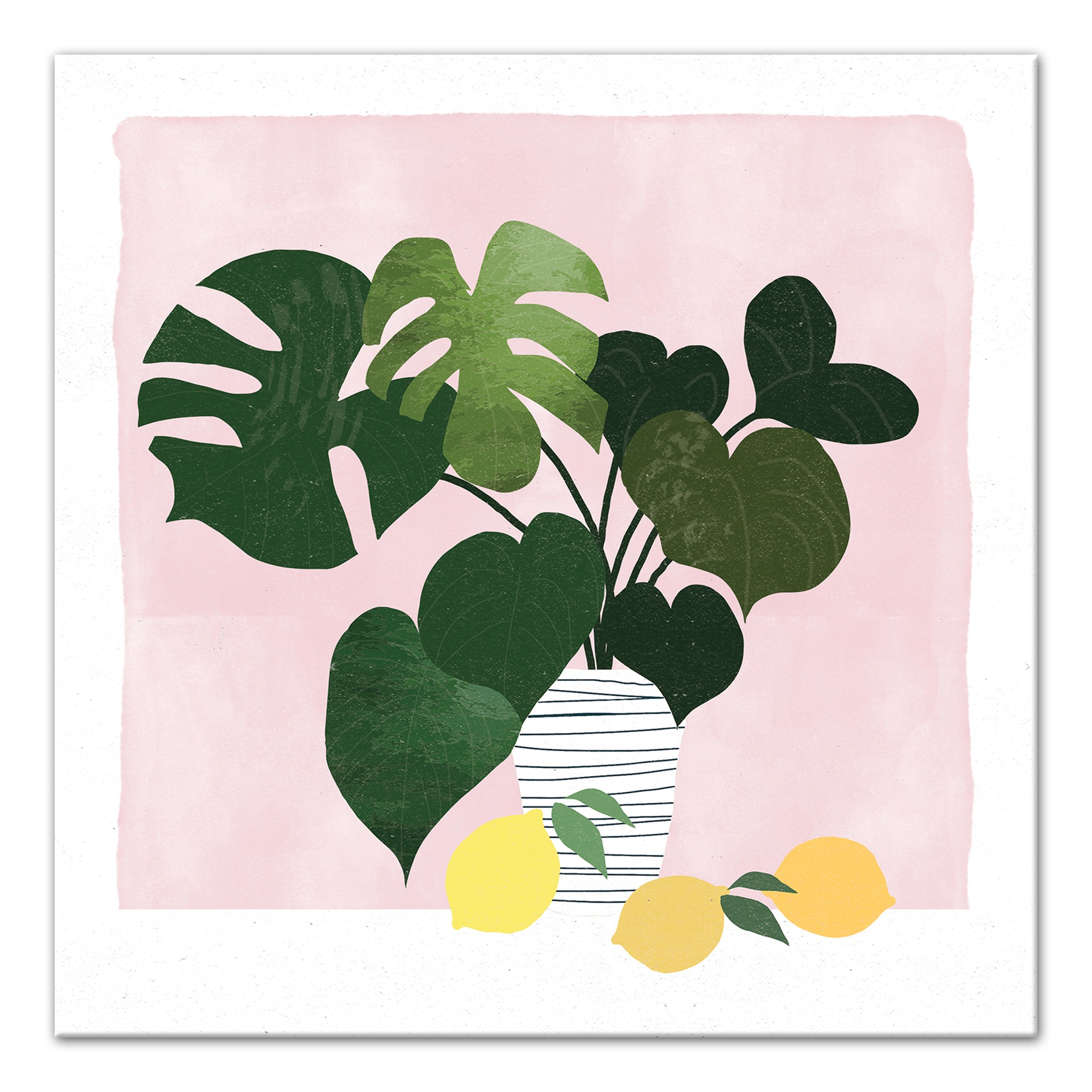 Monstera Plant and Lemons Wall Art
