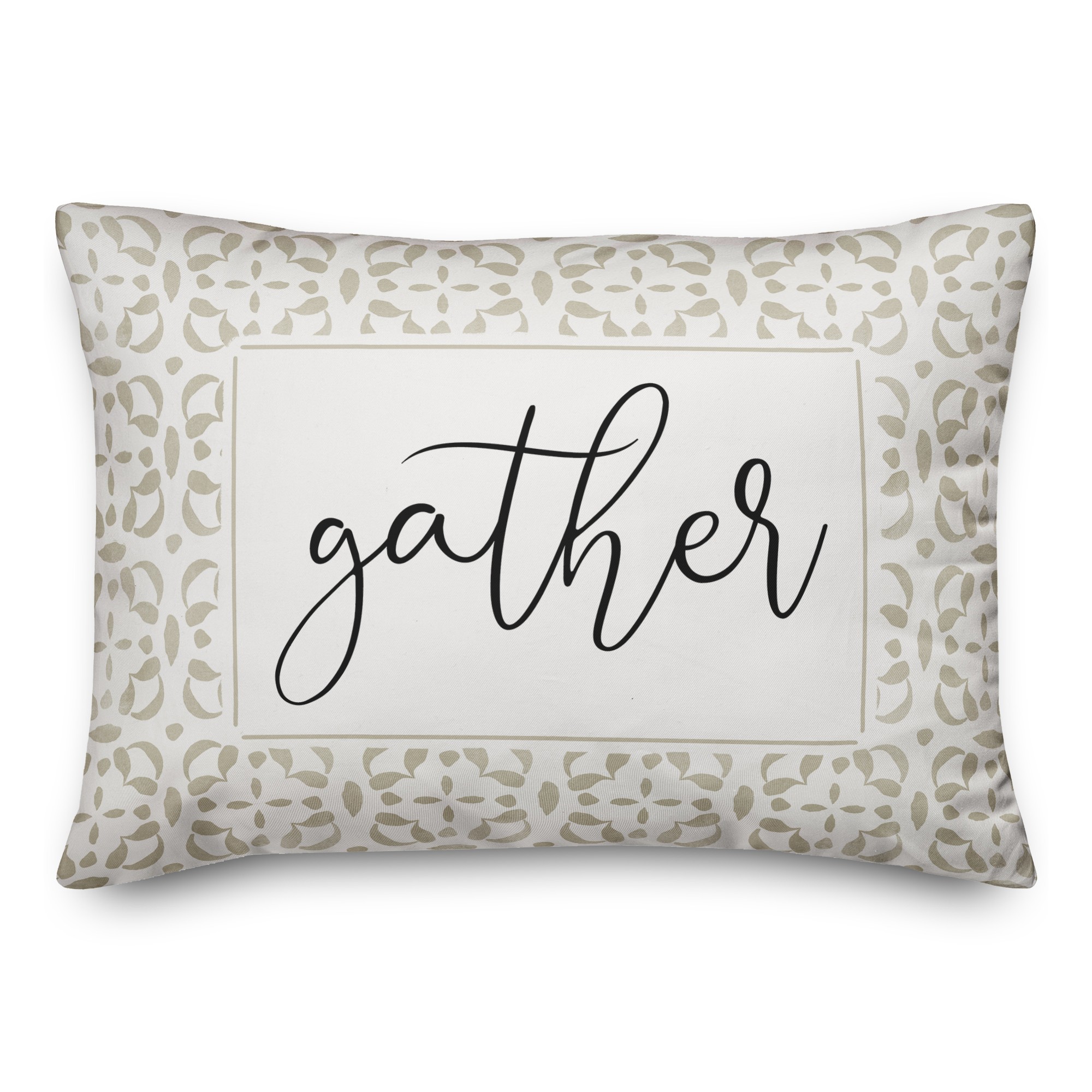 Gather Watercolor Khaki 14x20 Indoor / Outdoor Pillow
