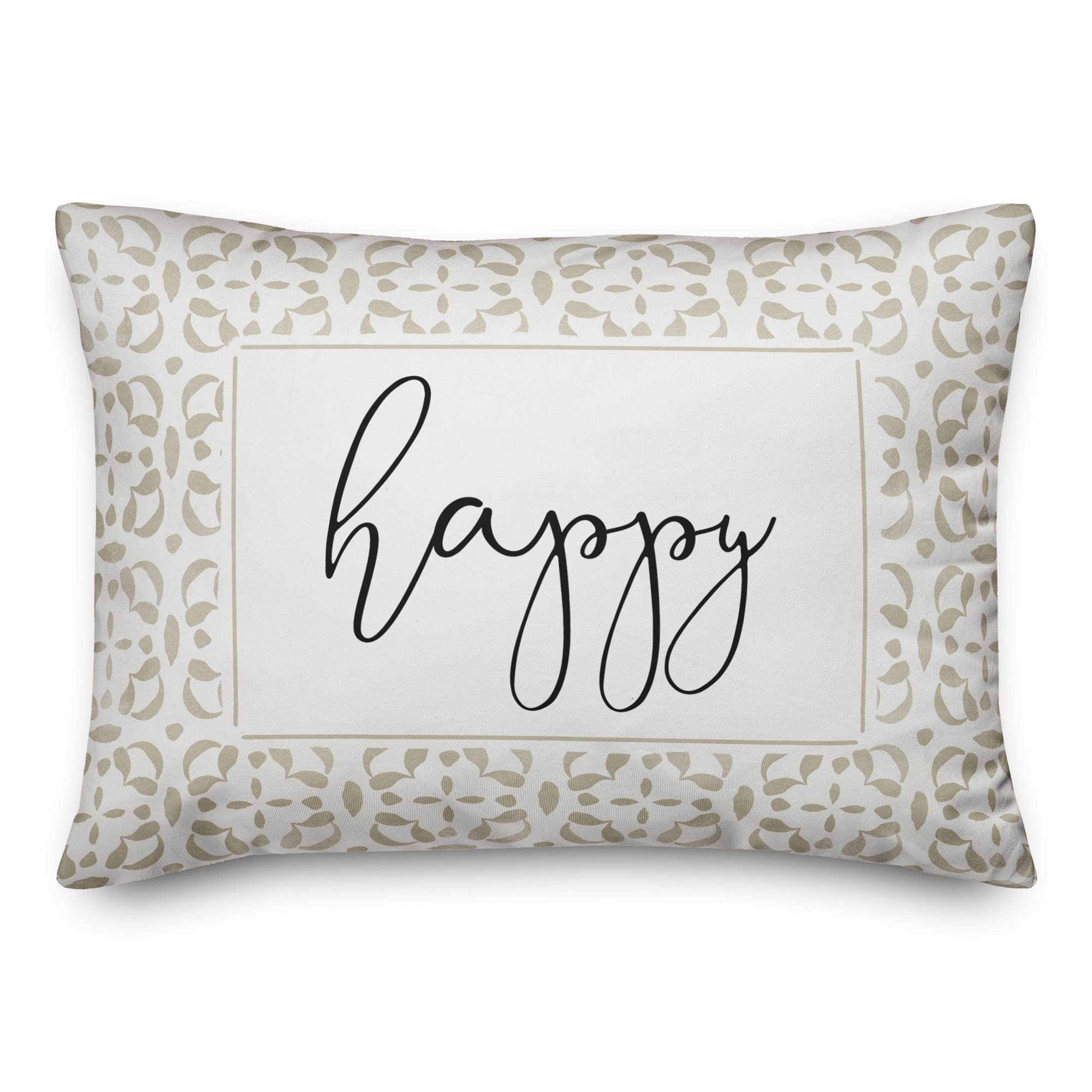 Happy Watercolor Khaki 14x20 Indoor / Outdoor Pillow