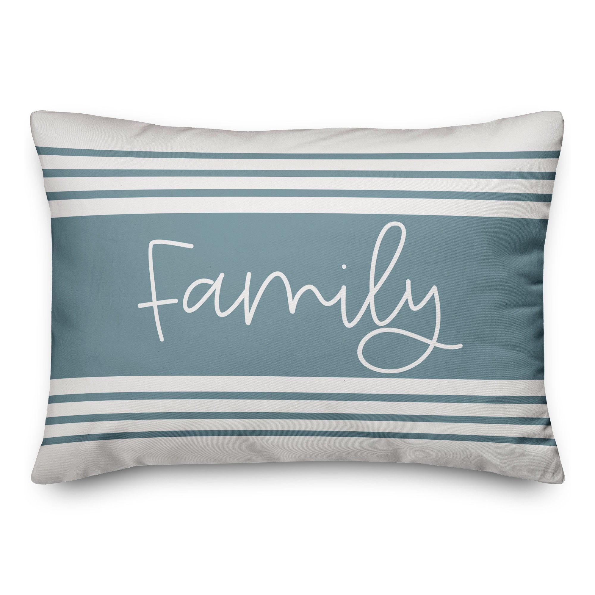 Family Slate Blue Stripes 14x20 Indoor / Outdoor Pillow