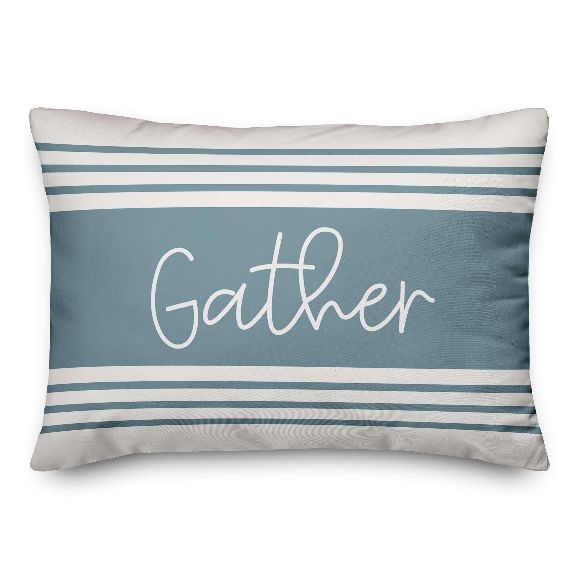 Gather Slate Blue Stripes 14x20 Indoor / Outdoor Pillow