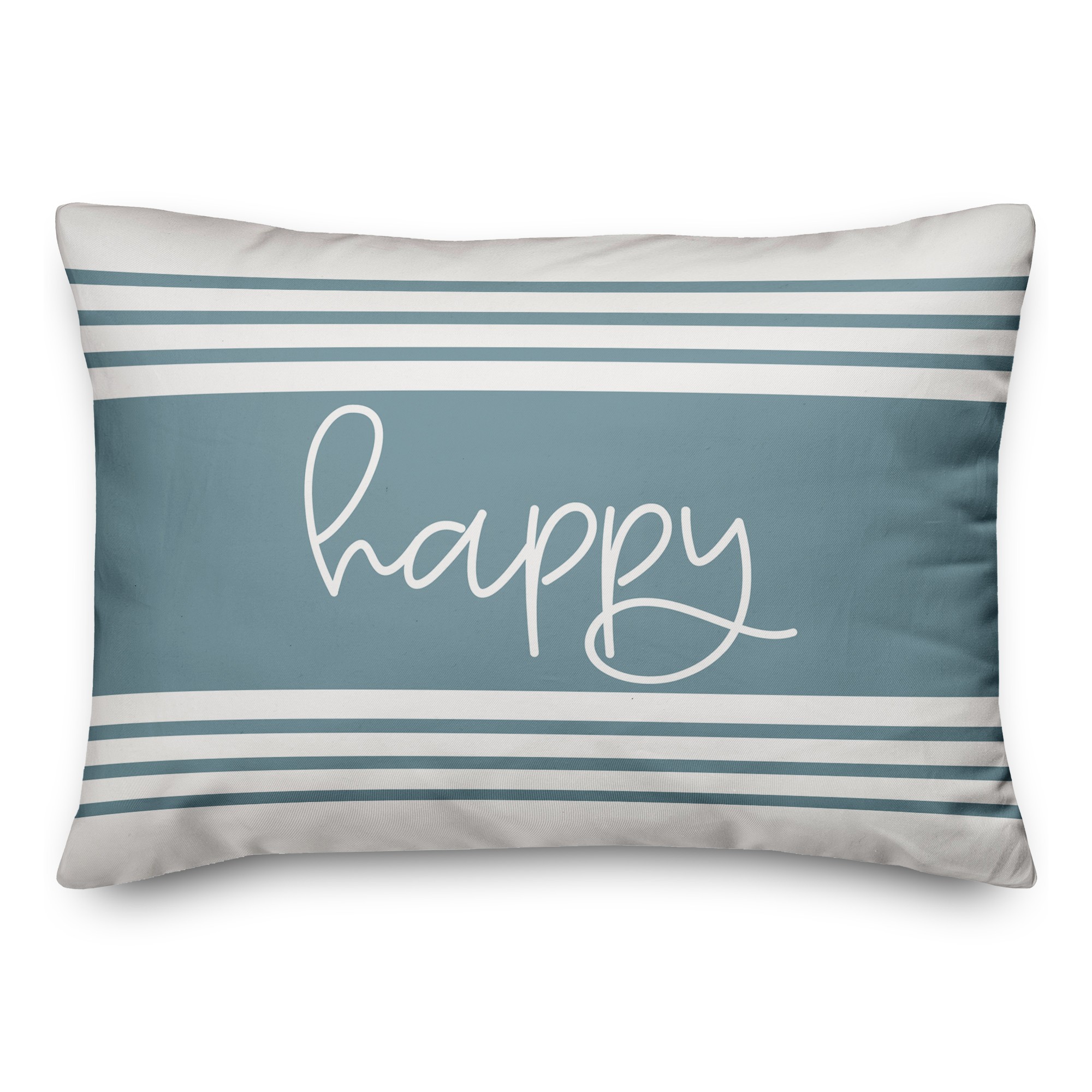 Happy Slate Blue Stripes 14x20 Indoor / Outdoor Pillow