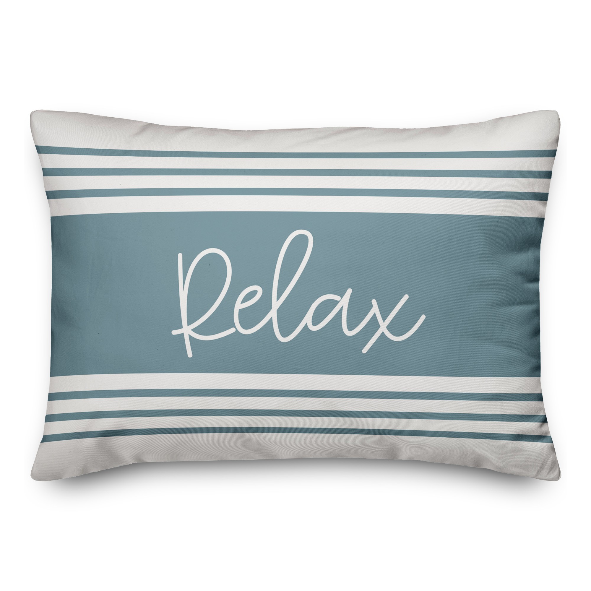 Relax Slate Blue Stripes 14x20 Indoor / Outdoor Pillow