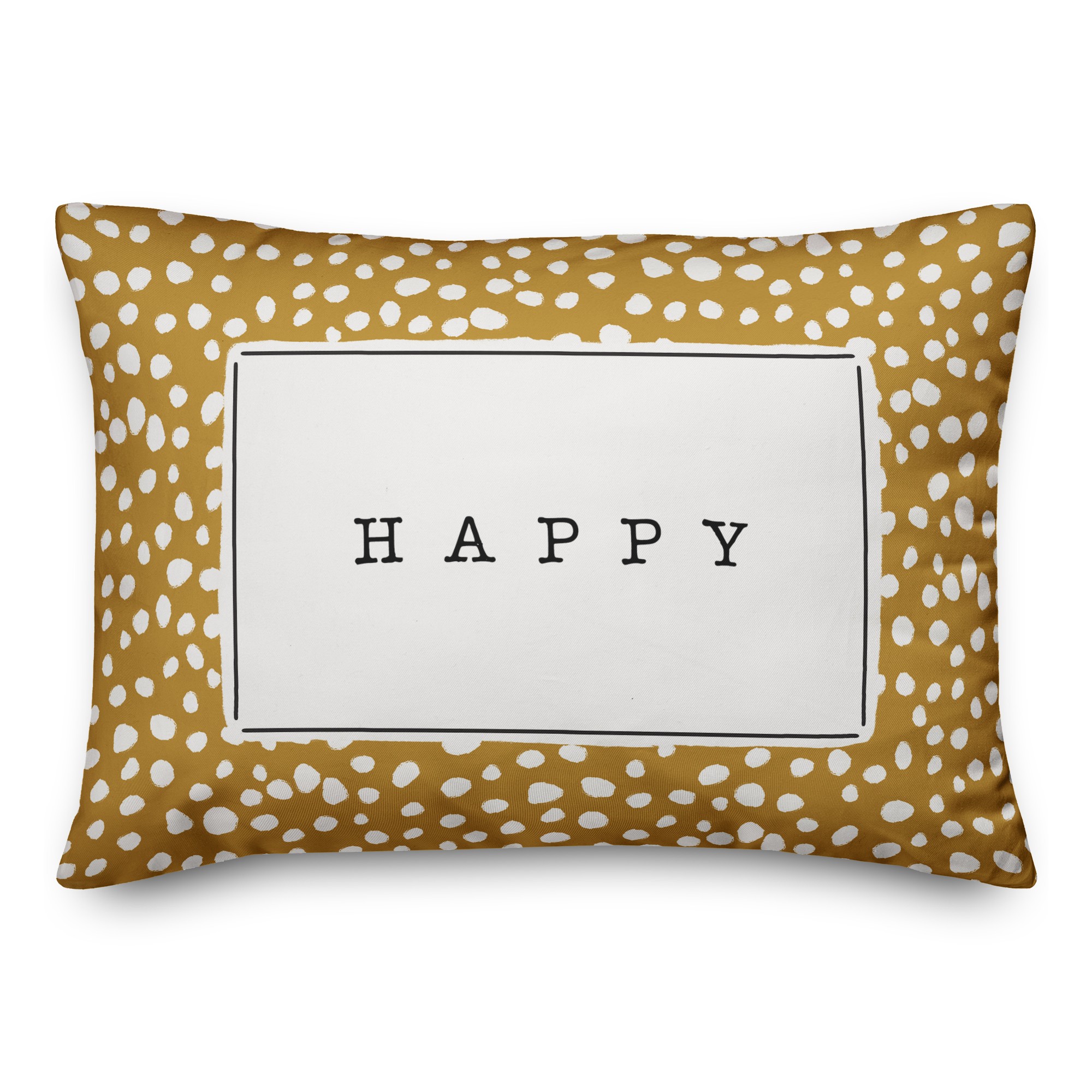 Happy Yellow and White Dalmatian 14x20 Indoor / Outdoor Pillow