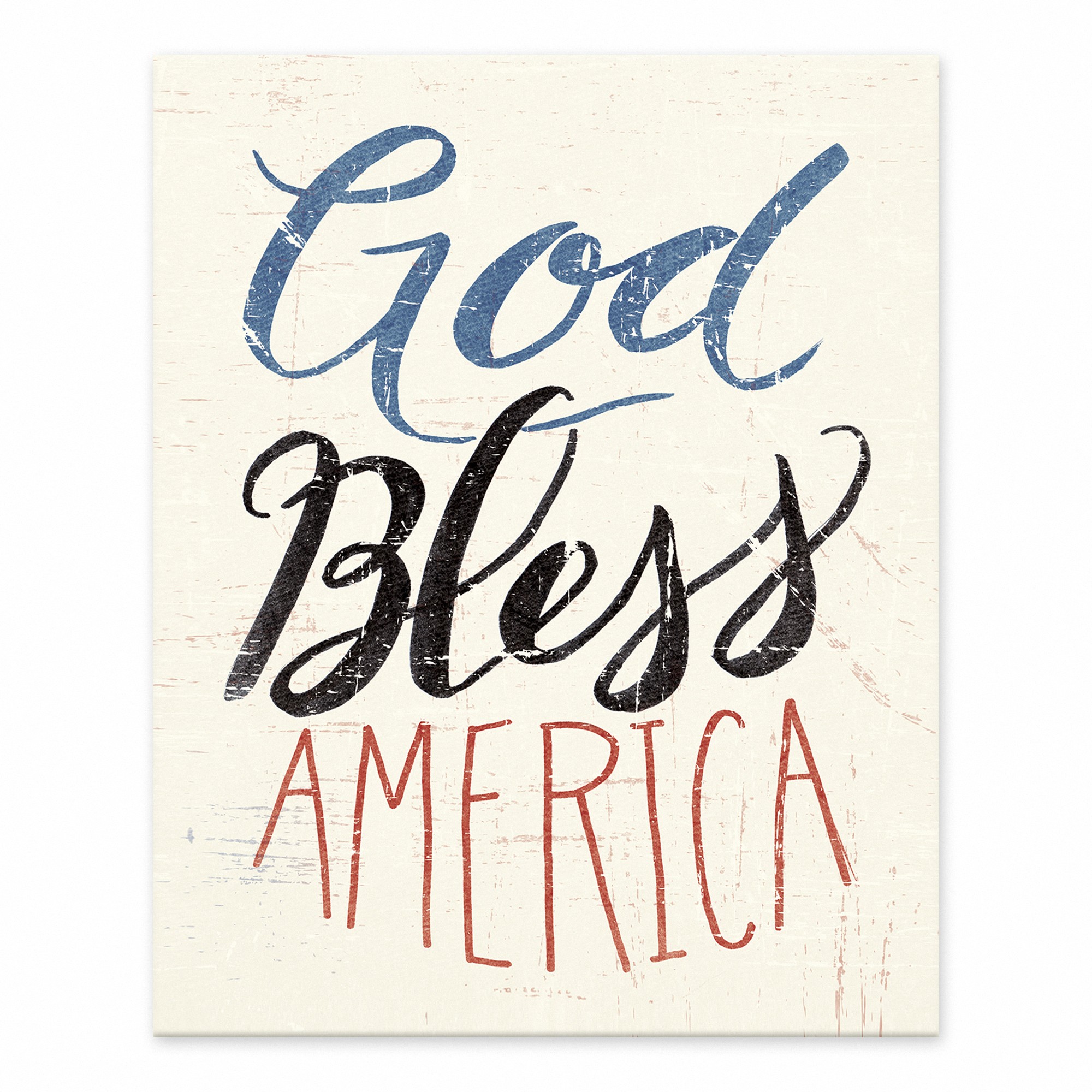 Distressed God Bless America 8x10 Tabletop Canvas