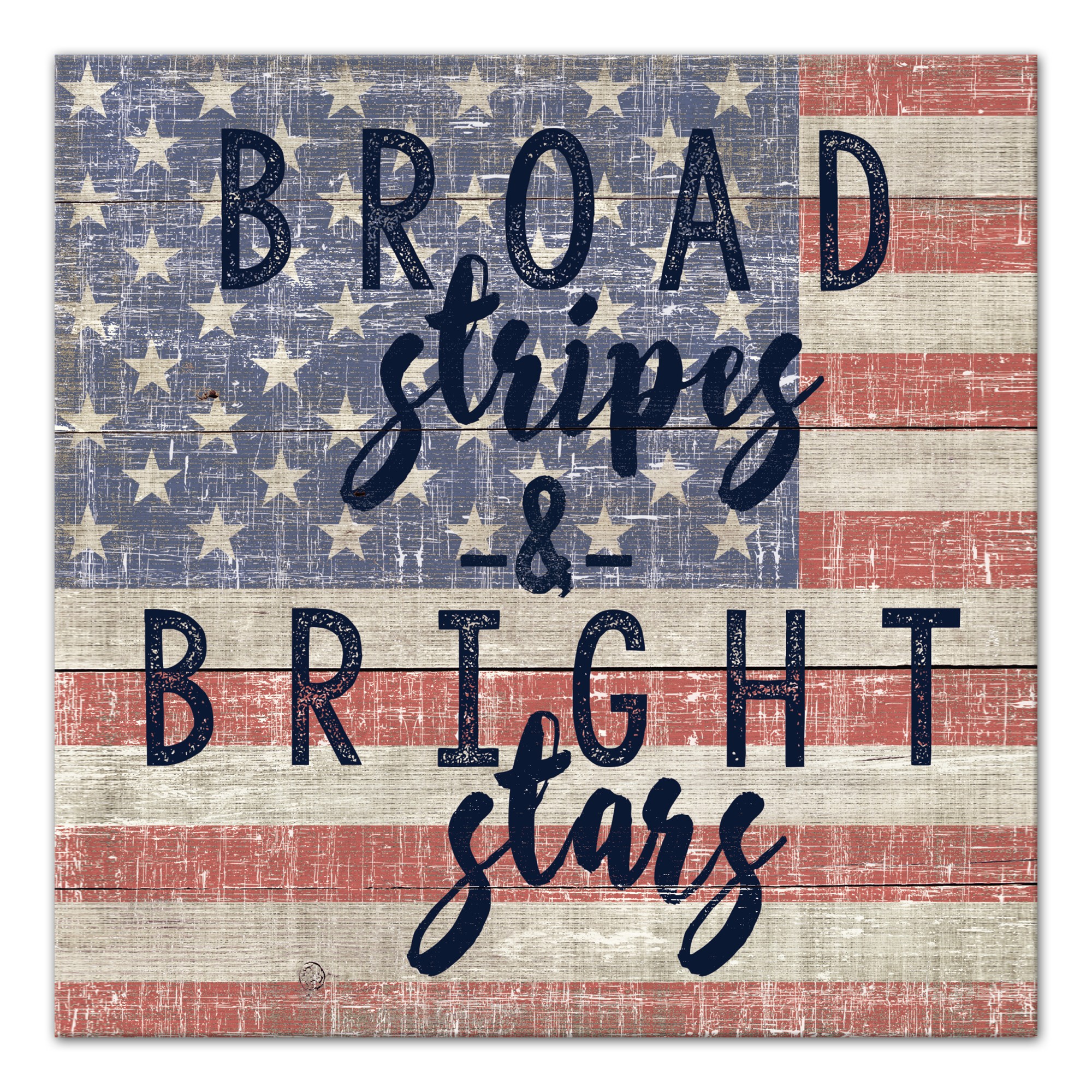 Broad Stripes Bright Stars 16x16 Canvas Wall Art