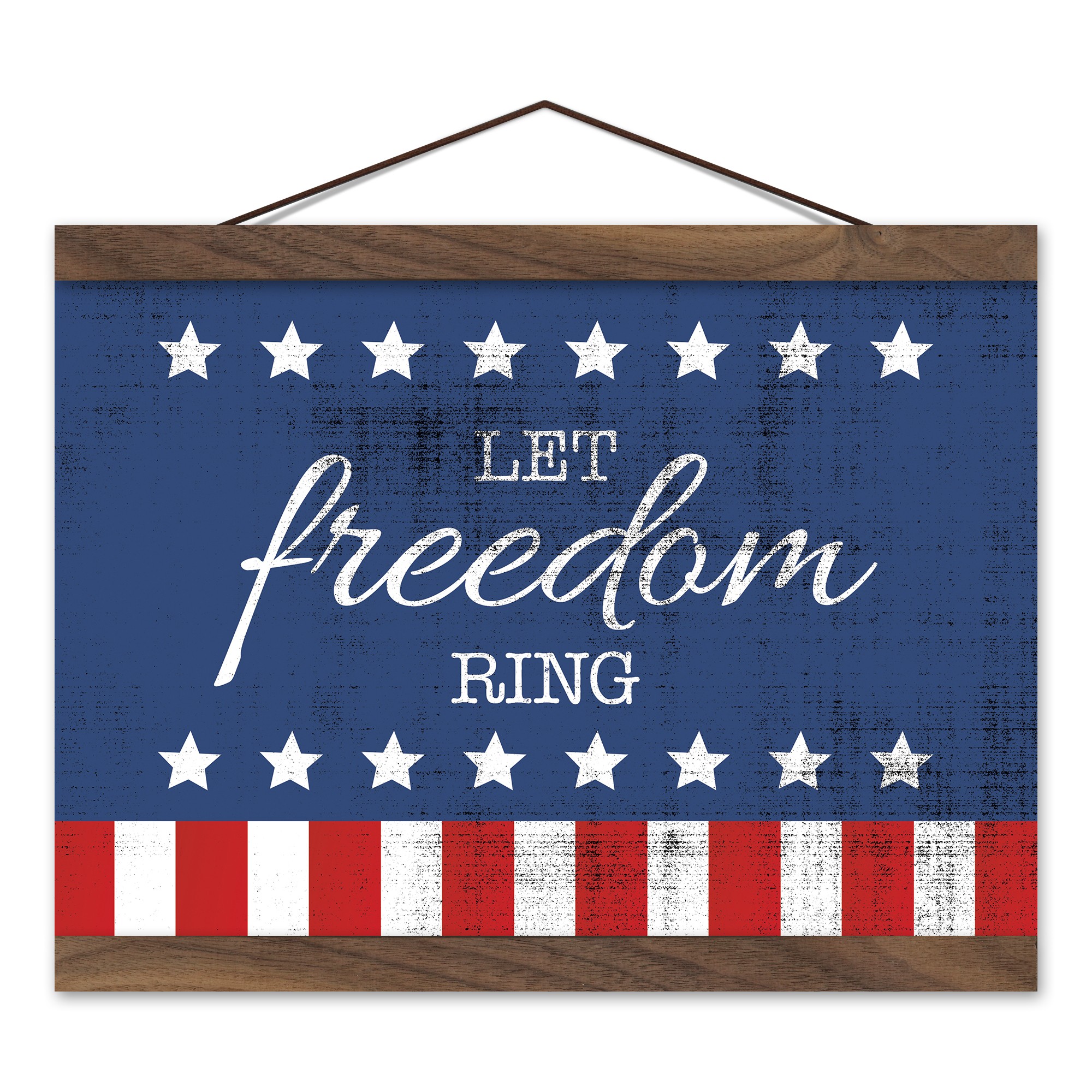 Freedom Stripes 12x8 Teak Hanging Canvas