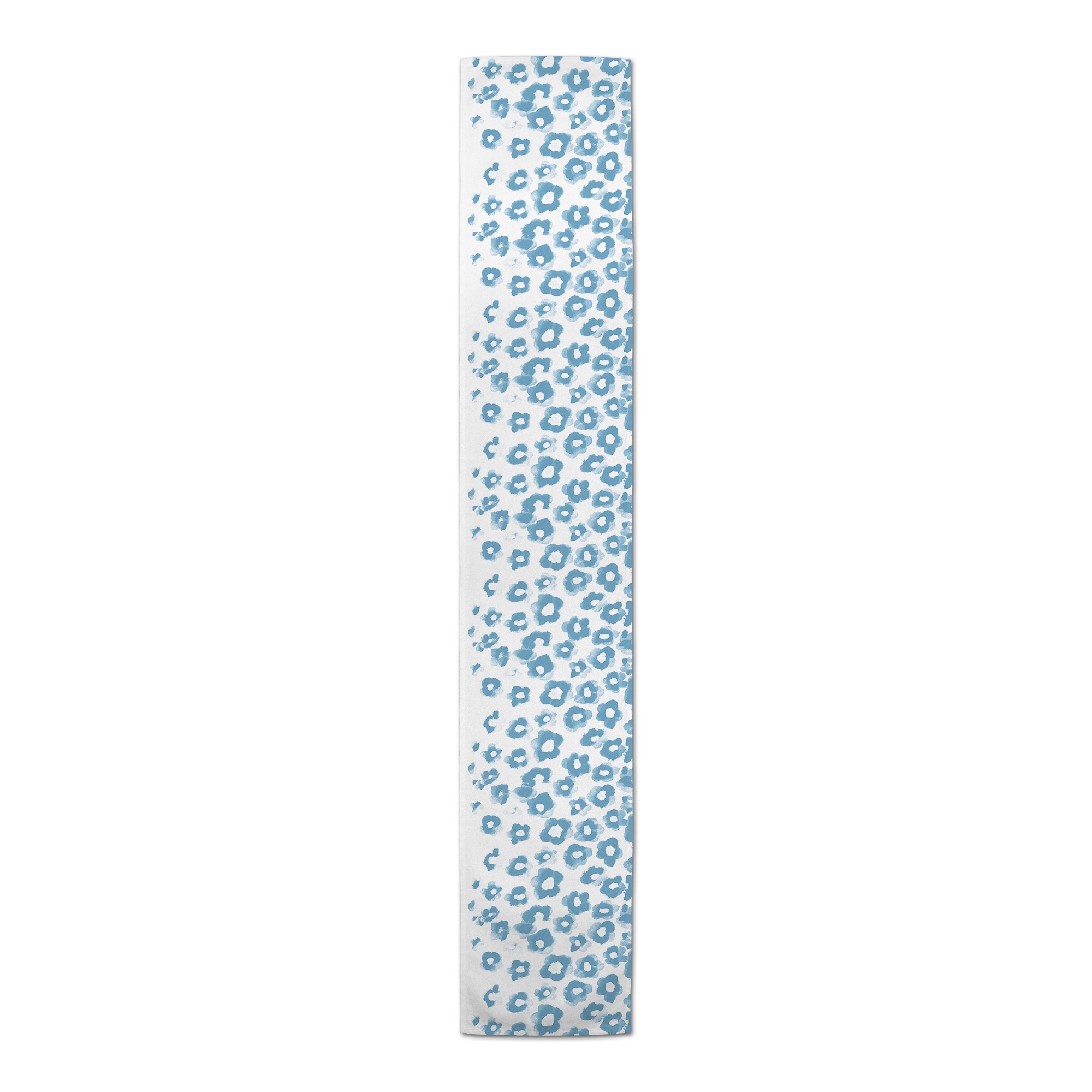 Blue Cheetah Flowers Runner