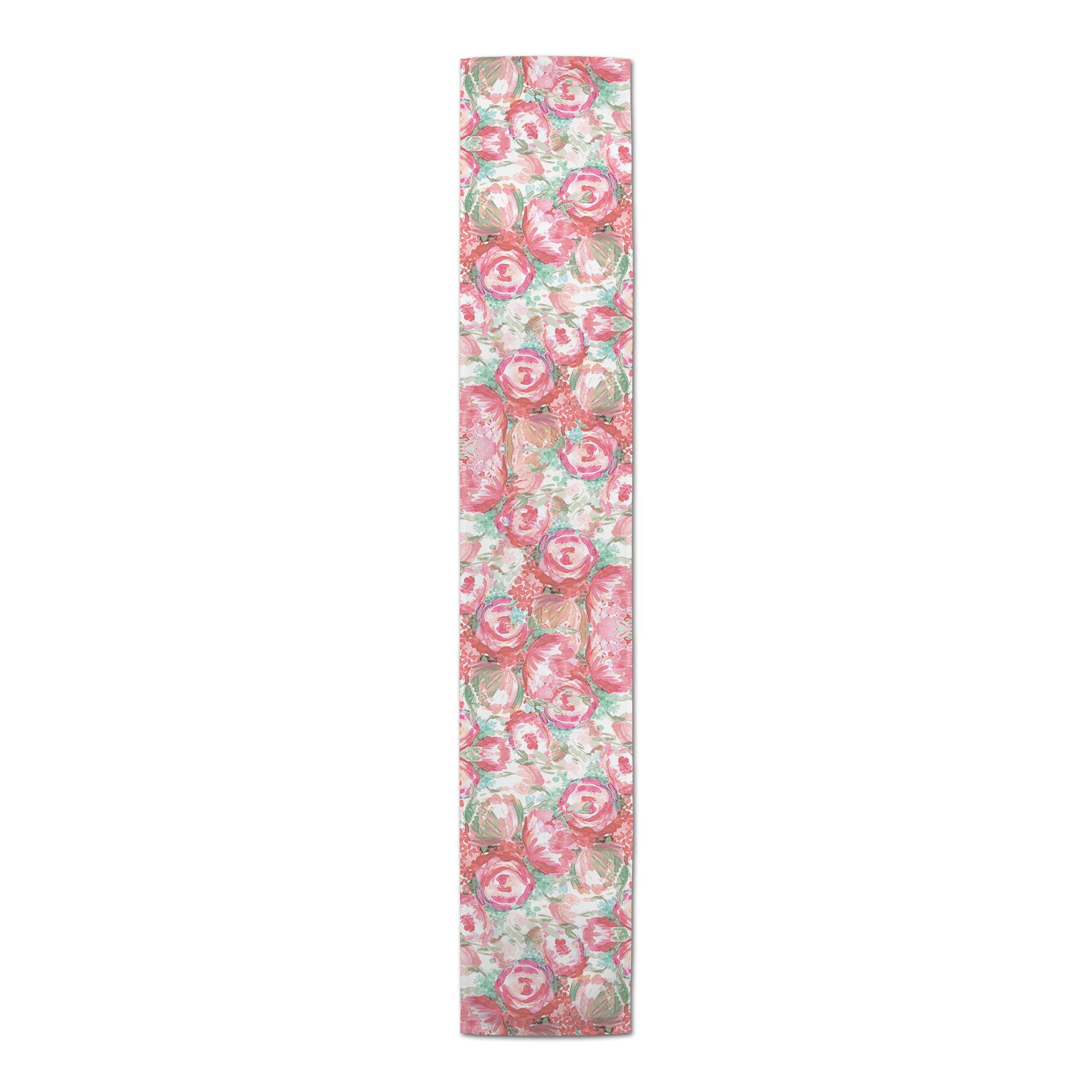 Pink Watercolor Flowers Runner