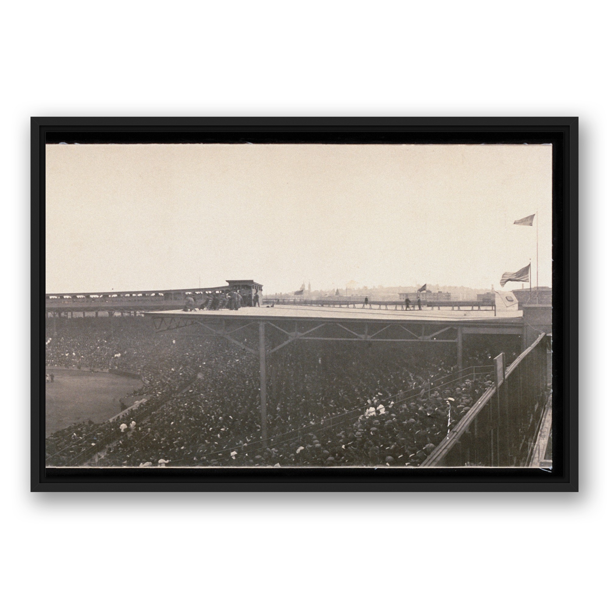 Fenway Ballpark Stands 20x30 Black Floating Framed Canvas