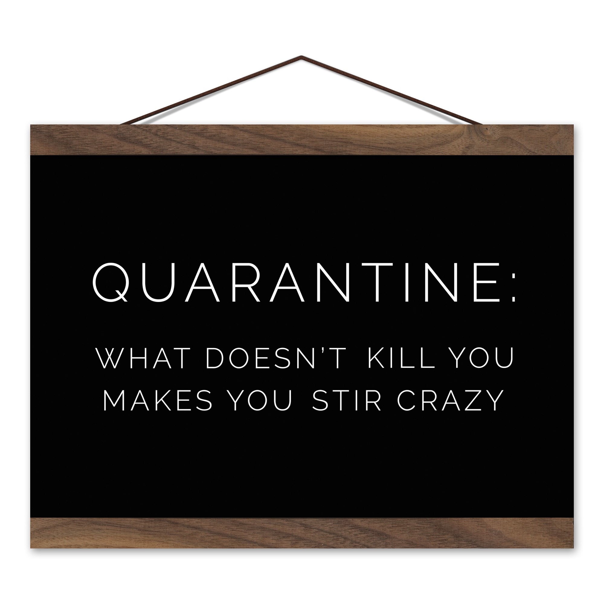 Quarantine Makes You Stir Crazy 12x8 Teak Hanging Canvas