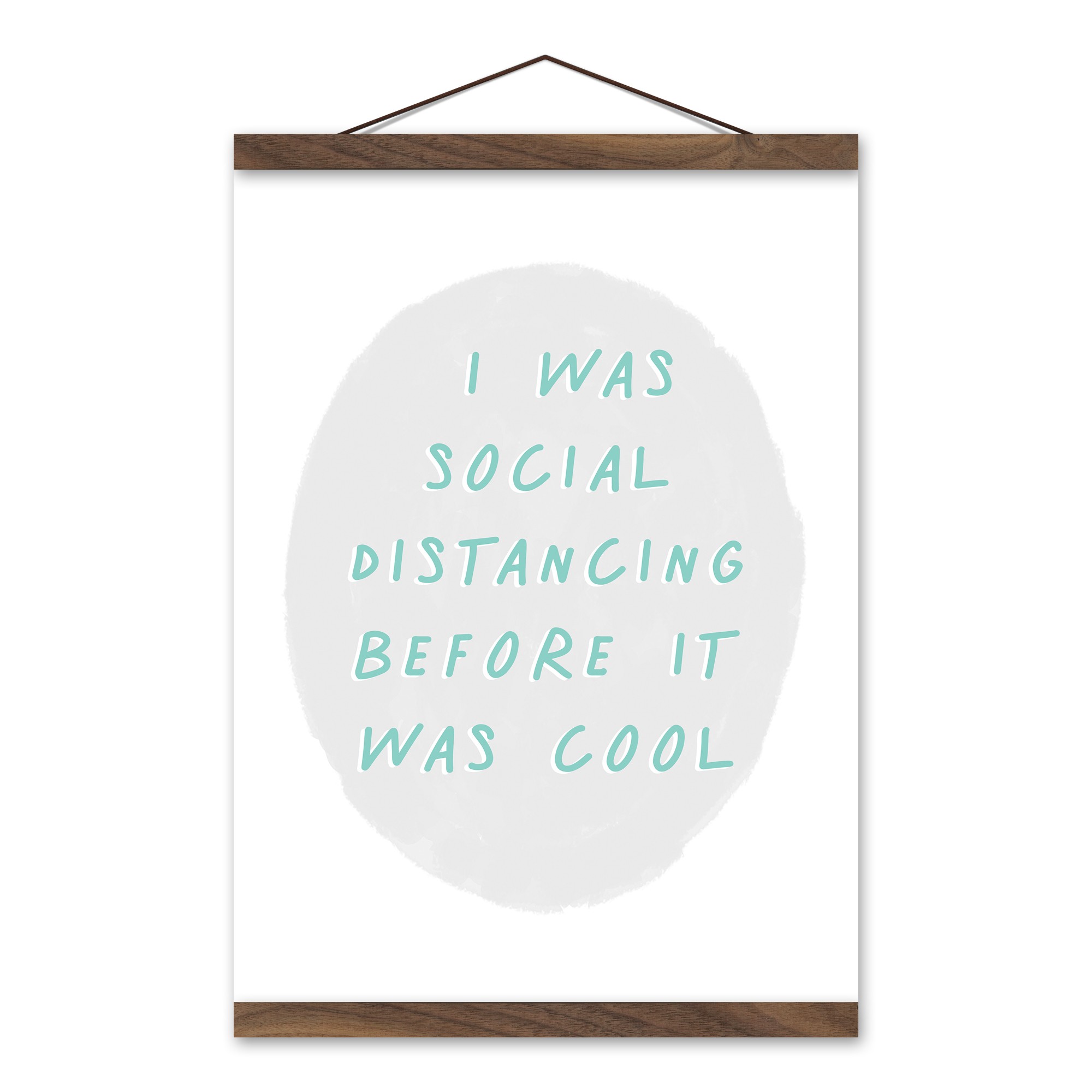 Social Distancing 12x16 Teak Hanging Canvas