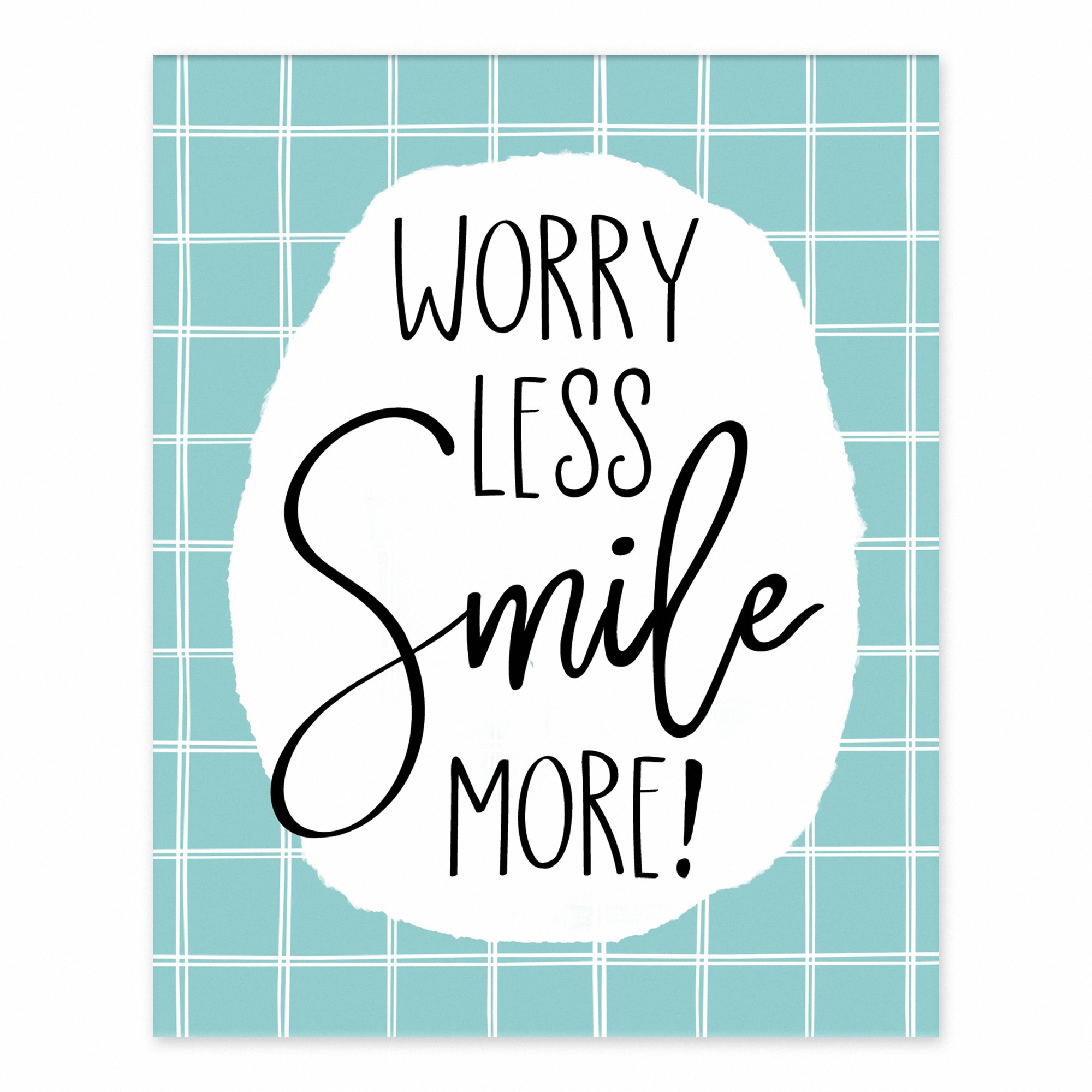 Worry Less Smile More  8x10 Tabletop Canvas