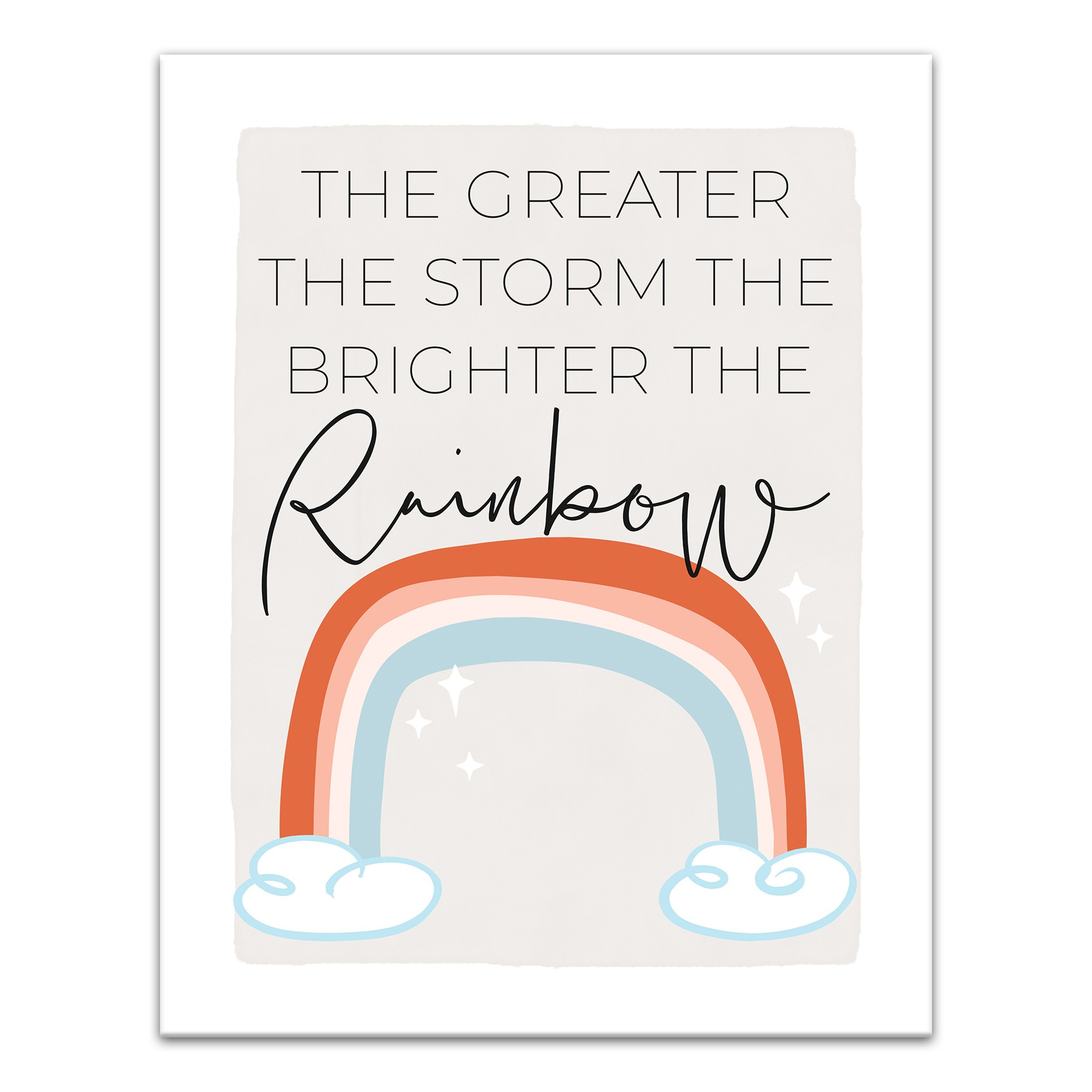 The Greater The Storm The Brighter the Rainbow 11x14 Canvas Wall Art