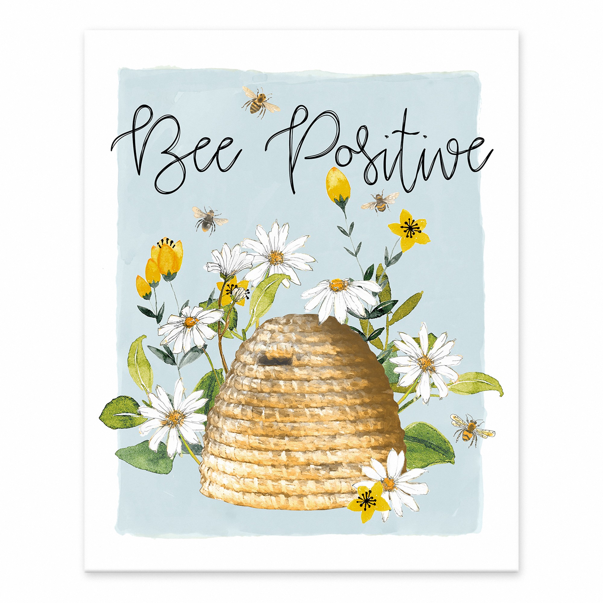 Be Positive Honey Bee 8x10 Tabletop Canvas