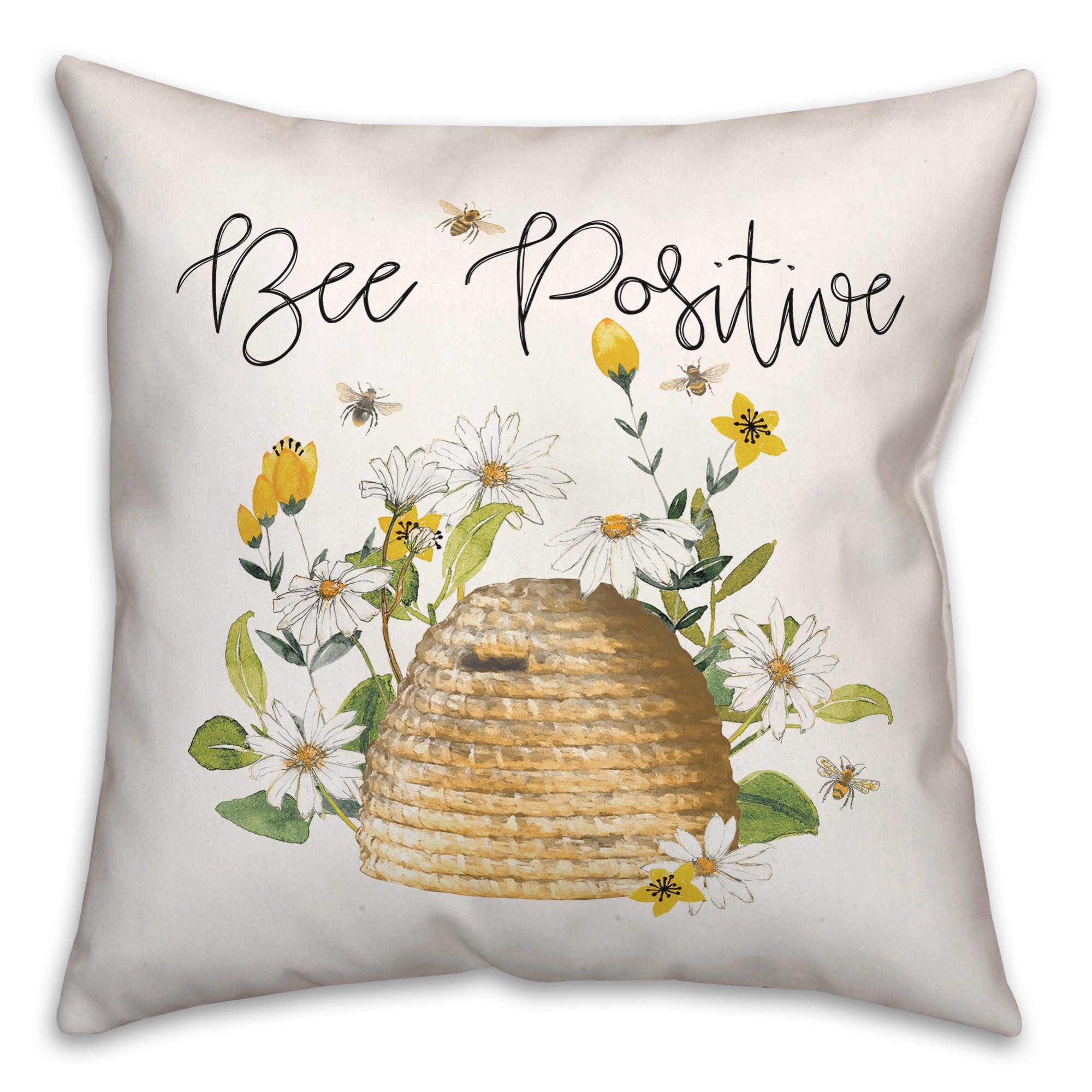 Be Positive  18x18 Spun Poly Pillow