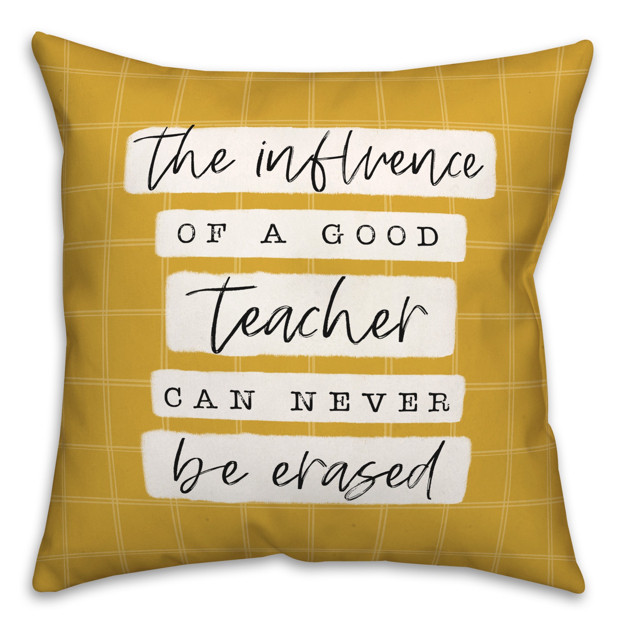 The Inlfuence Of A Teacher Can Never Be Erased  18x18 Spun Poly Pillow