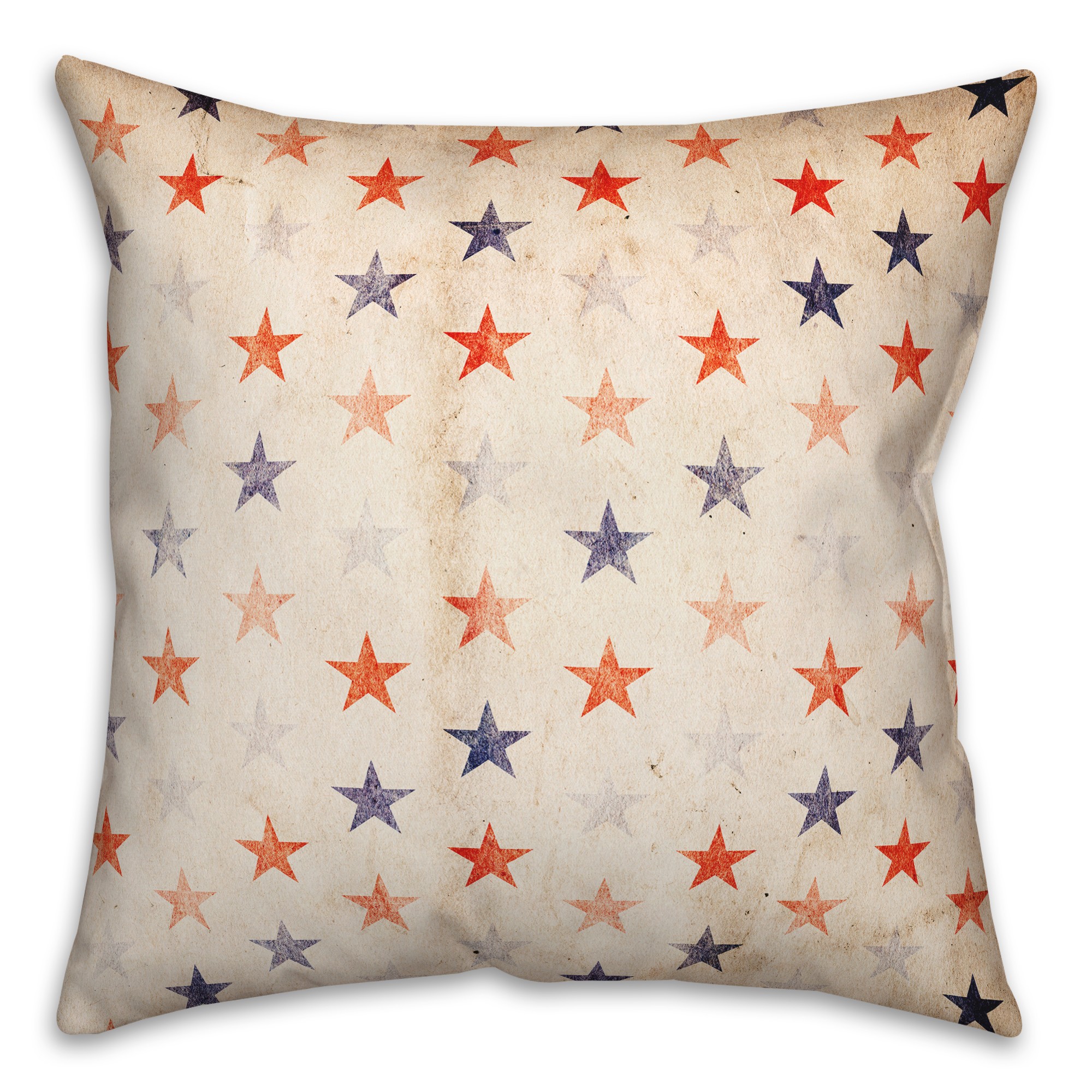Vintage American Stars 18x18 Spun Poly Pillow