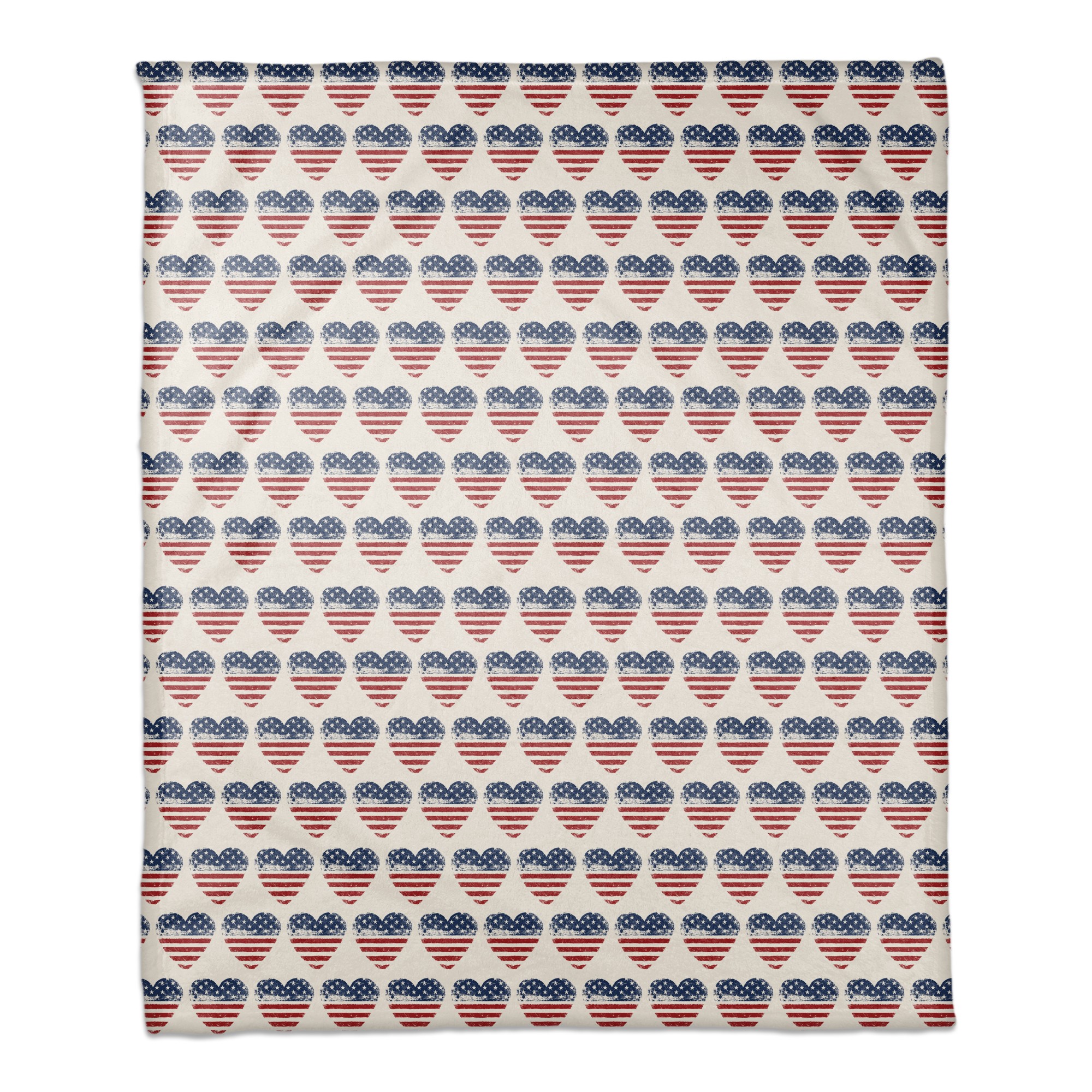 American Flag Heart Pattern 50x60 Coral Fleece Blanket