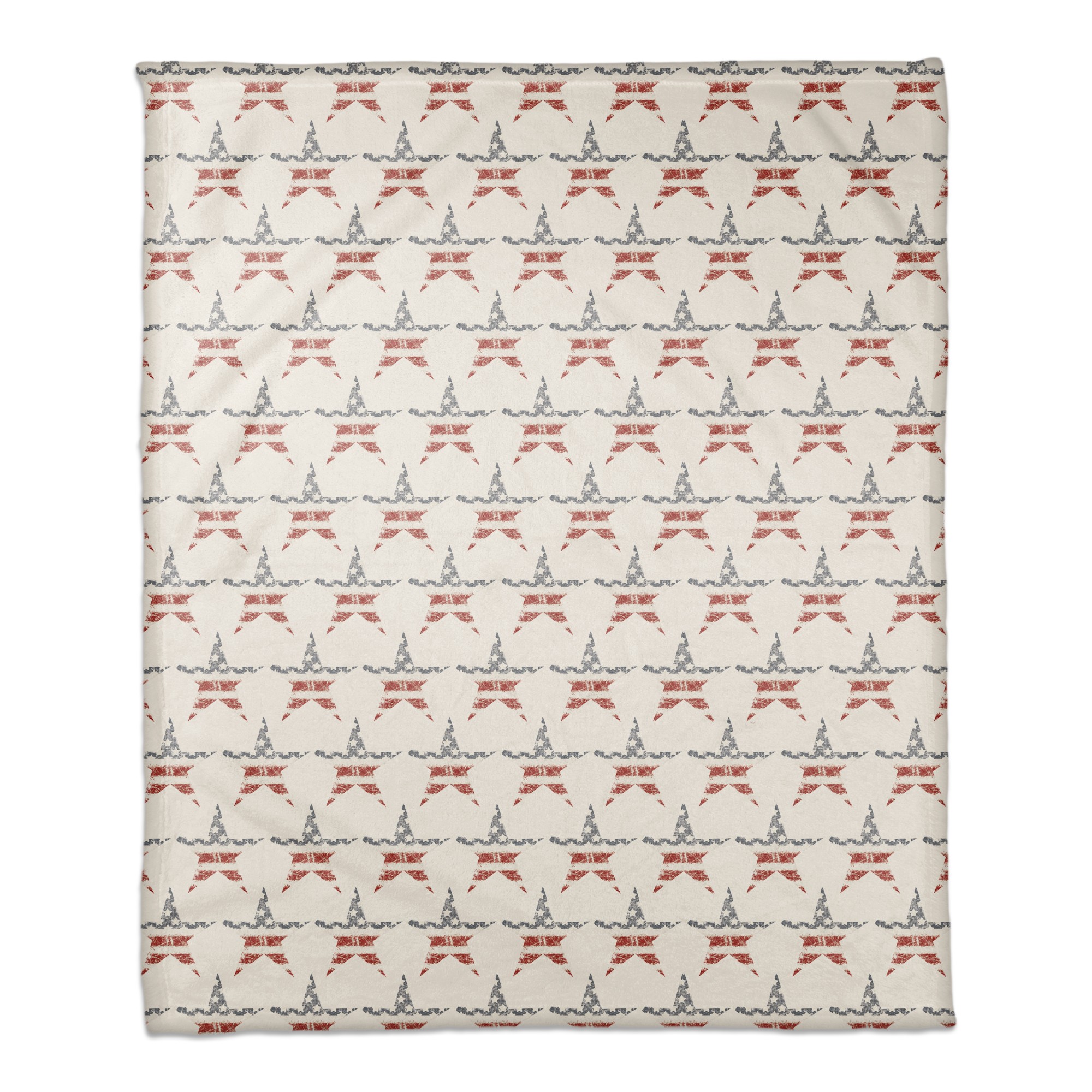 Distressed American Star Pattern 50x60 Coral Fleece Blanket