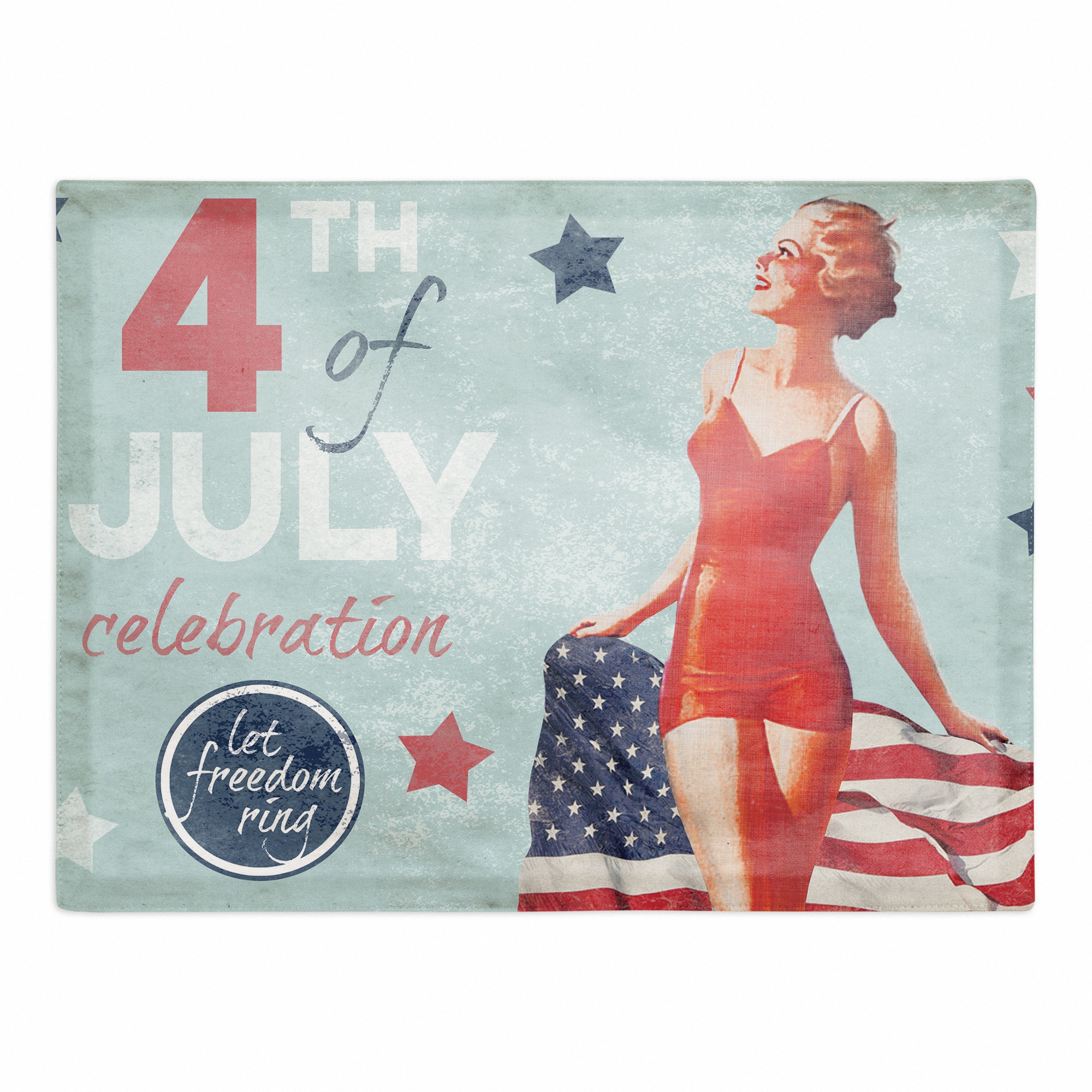 Vintage Fourth of July Celebration 18x14 Poly Twill Placemat