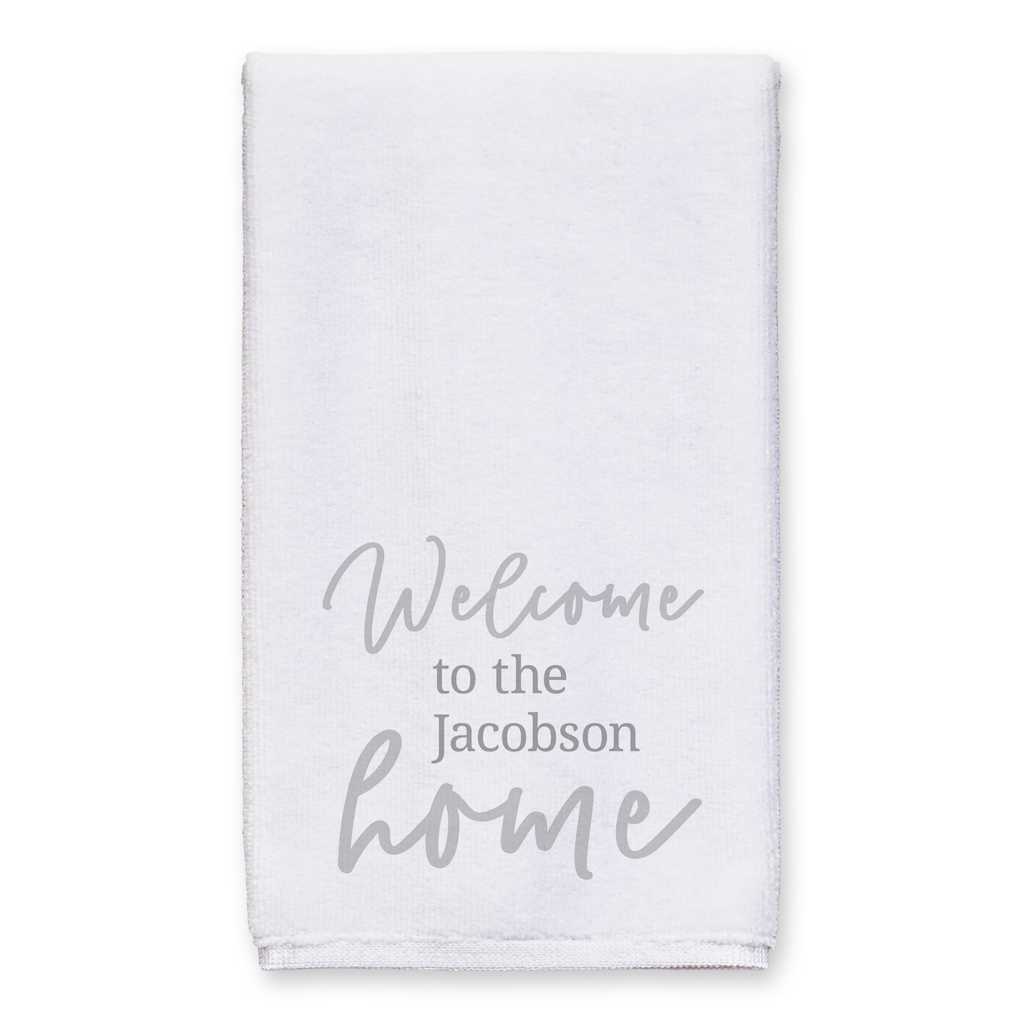 Welcome to Our Home 16x25 Personalized Towel