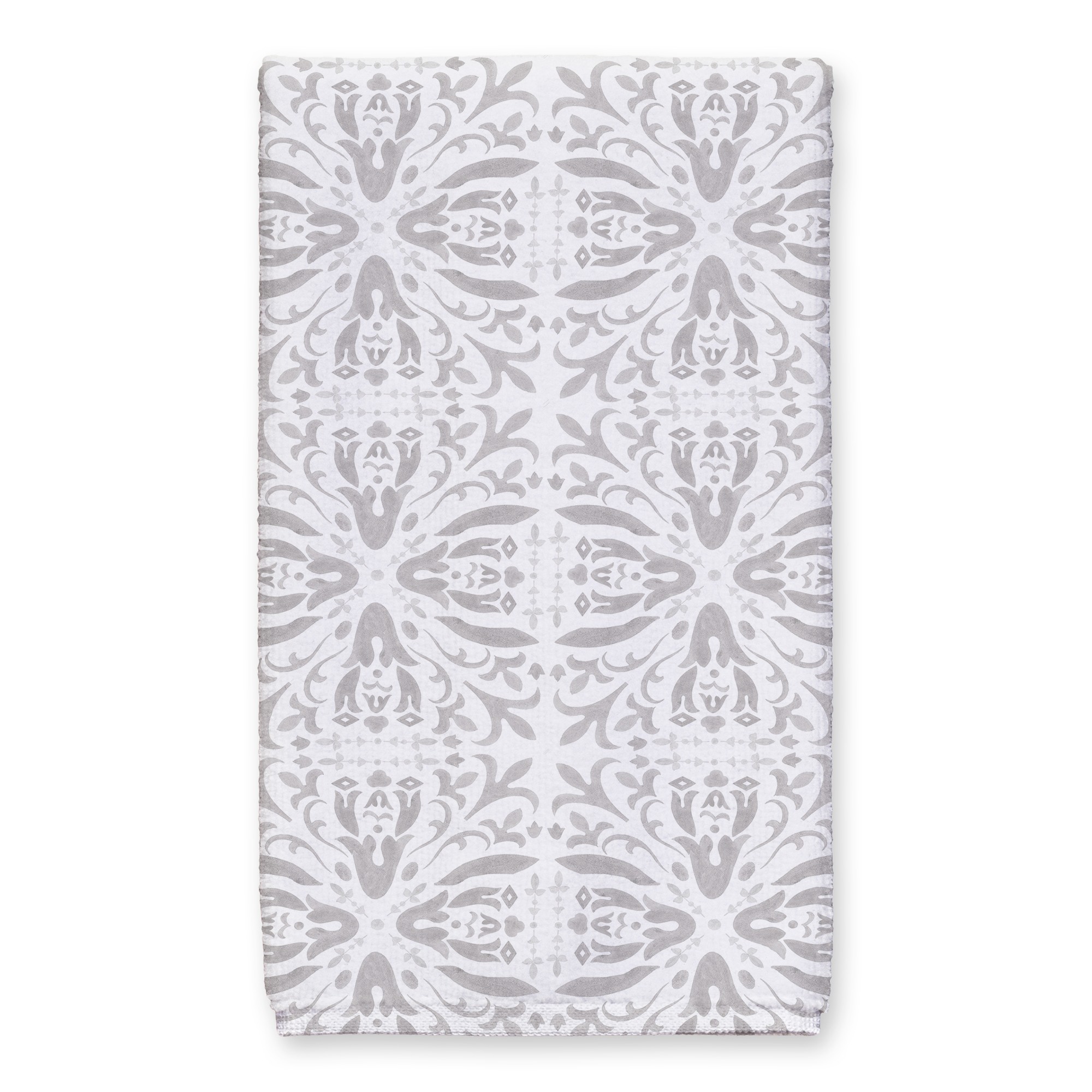 Gray Medallion Pattern 16x25 Towel