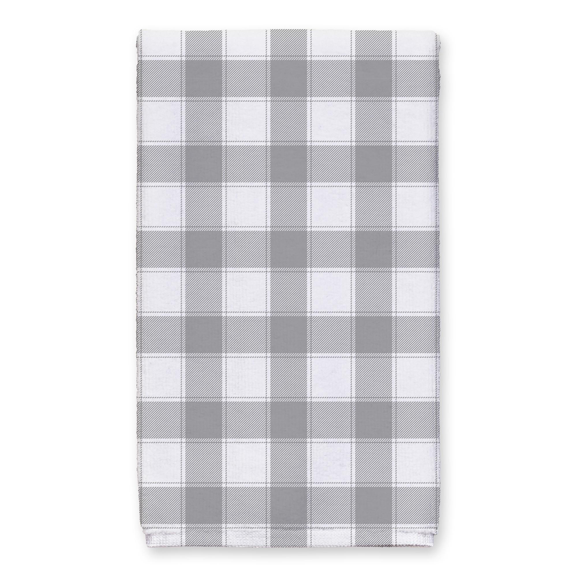 Gray and White Gingham Pattern 16x25 Towel