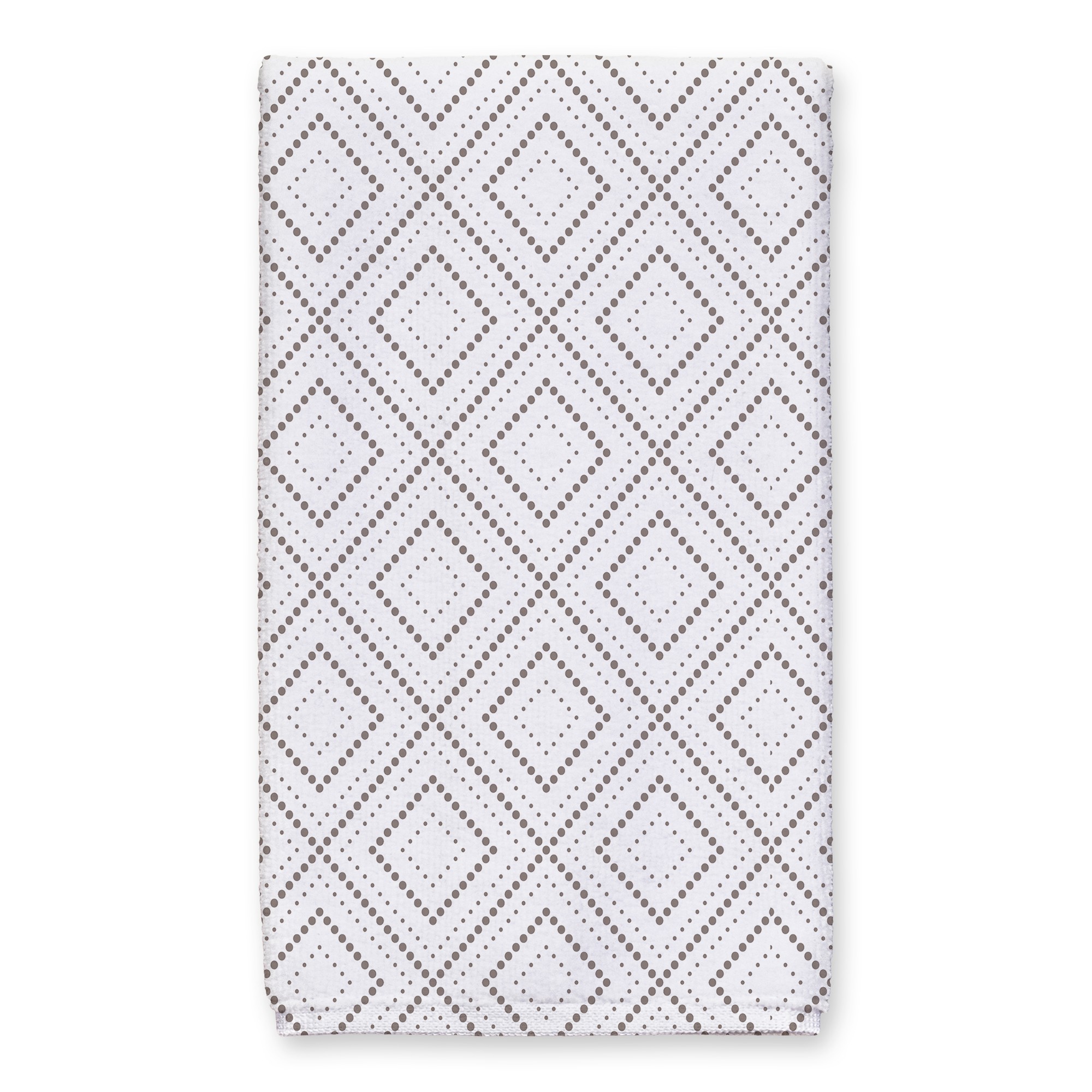 Gray and White Diamond Pattern 16x25 Towel