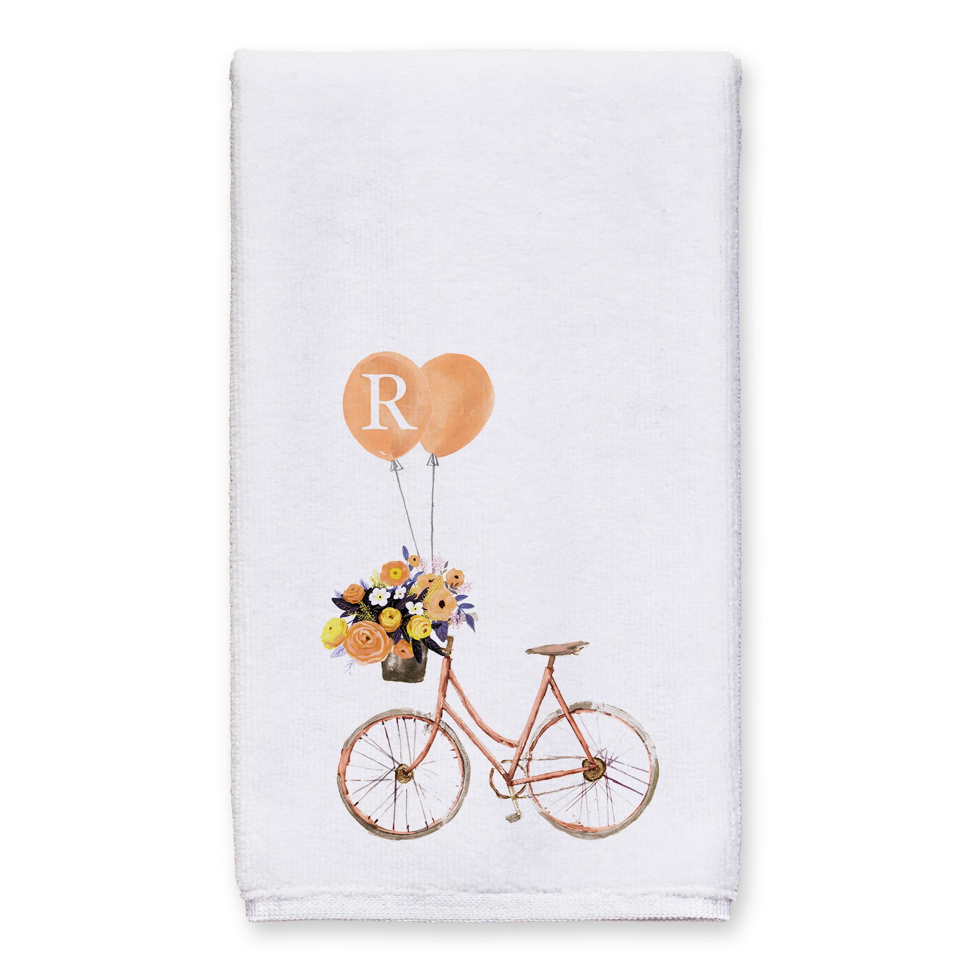 Peach Bike Monogram 16x25 Personalized Towel