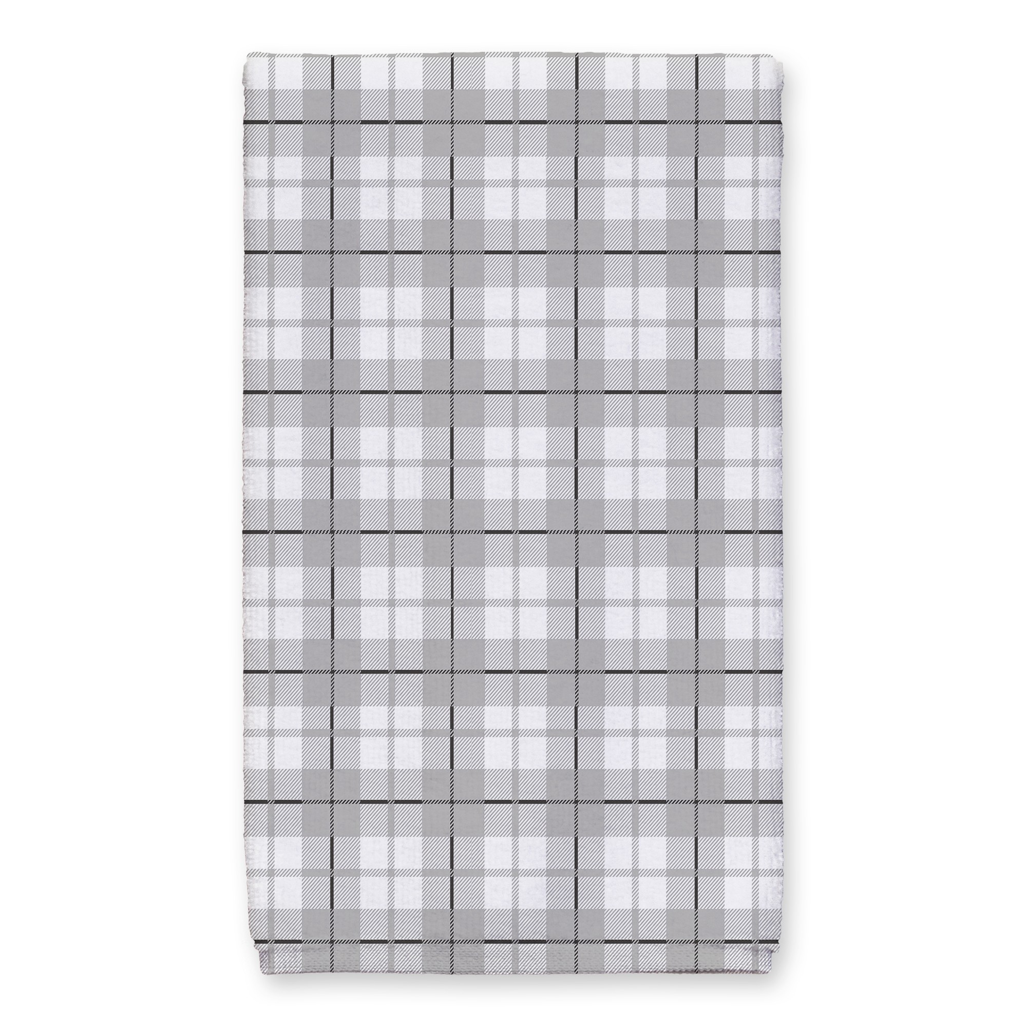 Grey and Black Plaid Pattern  16x25 Towel