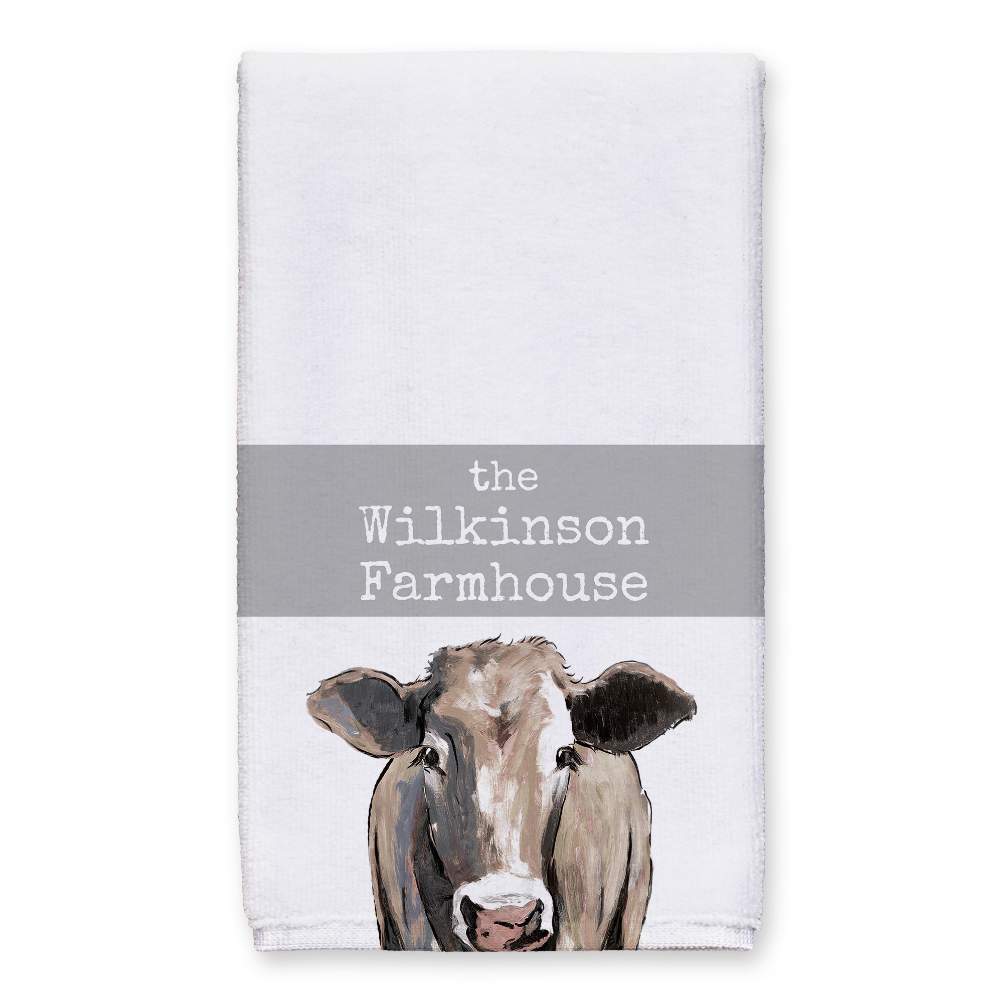 Farmhouse Cow 16x25 Personalized Towel