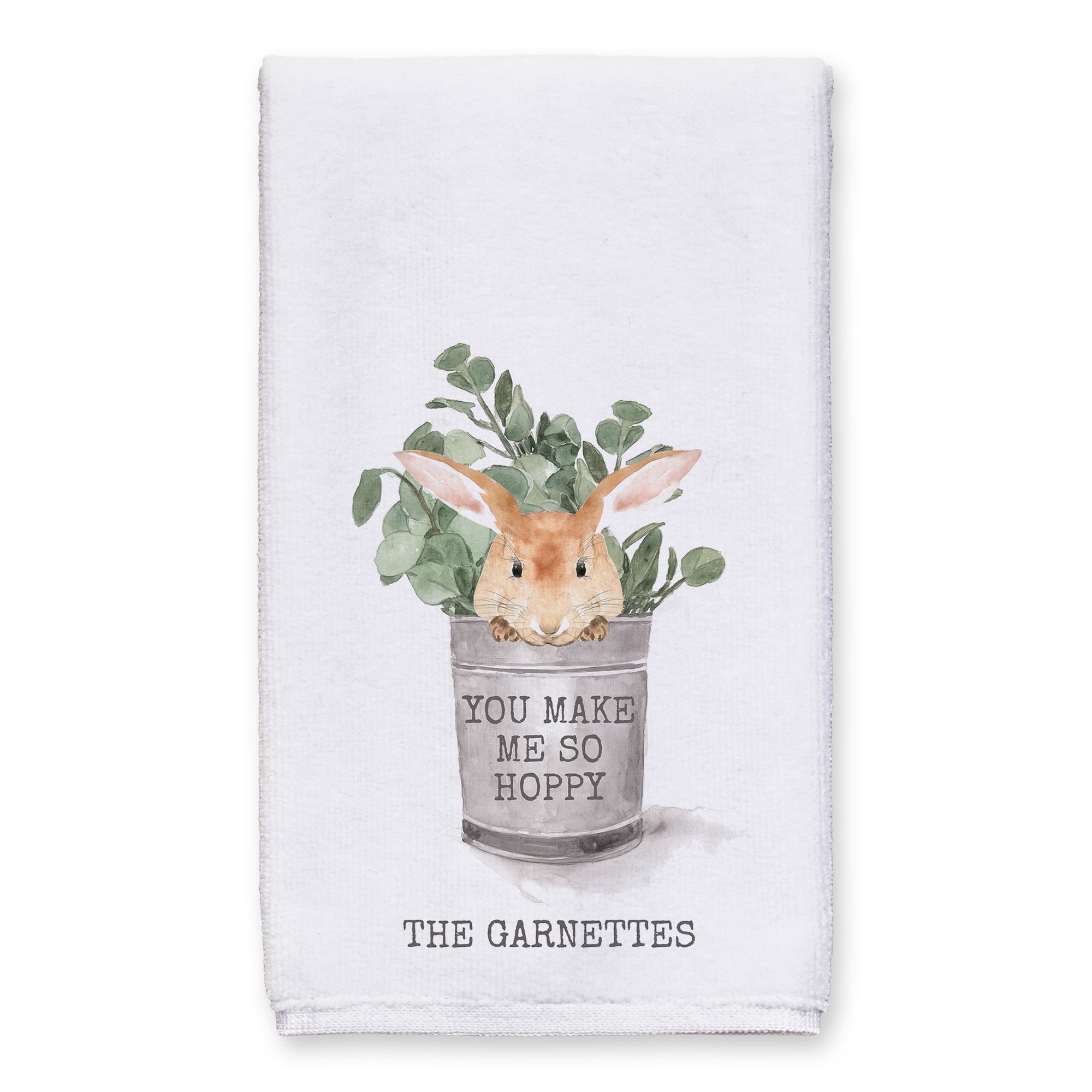 Hoppy Bunny Bucket 16x25 Personalized Towel