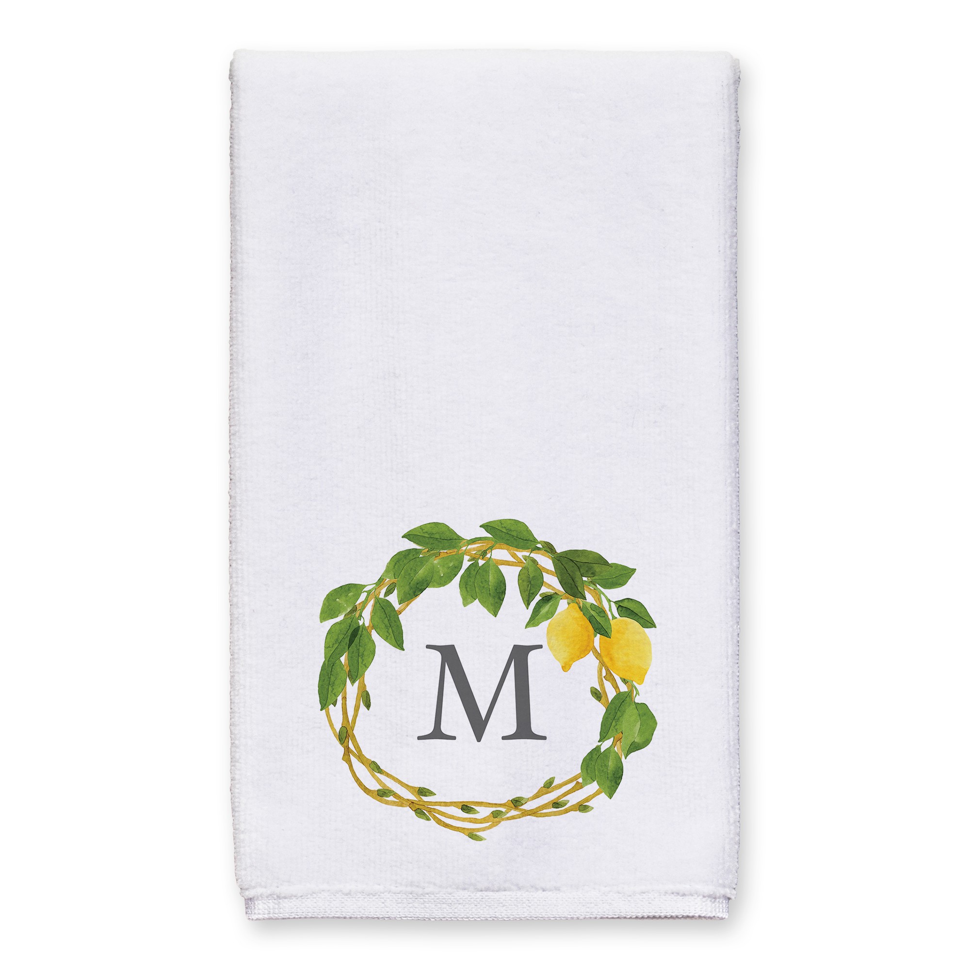 Monogram Lemon Wreath 16x25 Personalized Towel