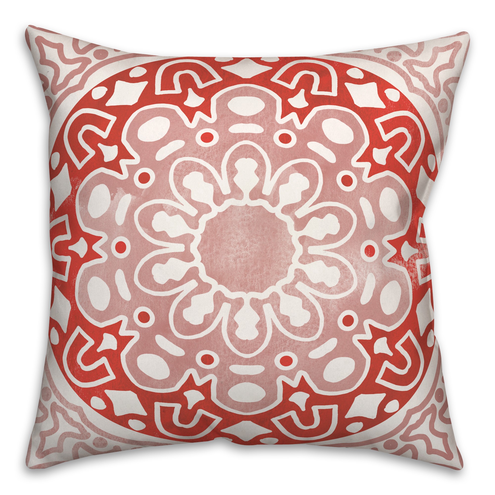 Funky Mandala Red Shades 20x20 Indoor / Outdoor Pillow