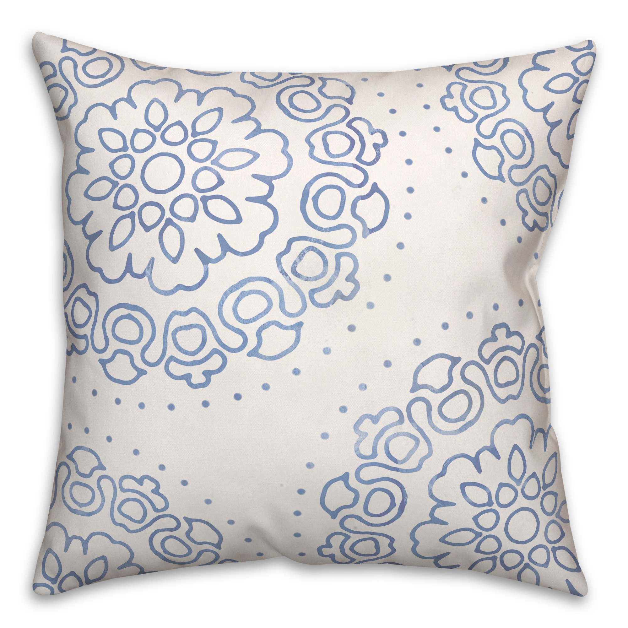 Light Blue Line Mandala Pattern 20x20 Indoor / Outdoor Pillow