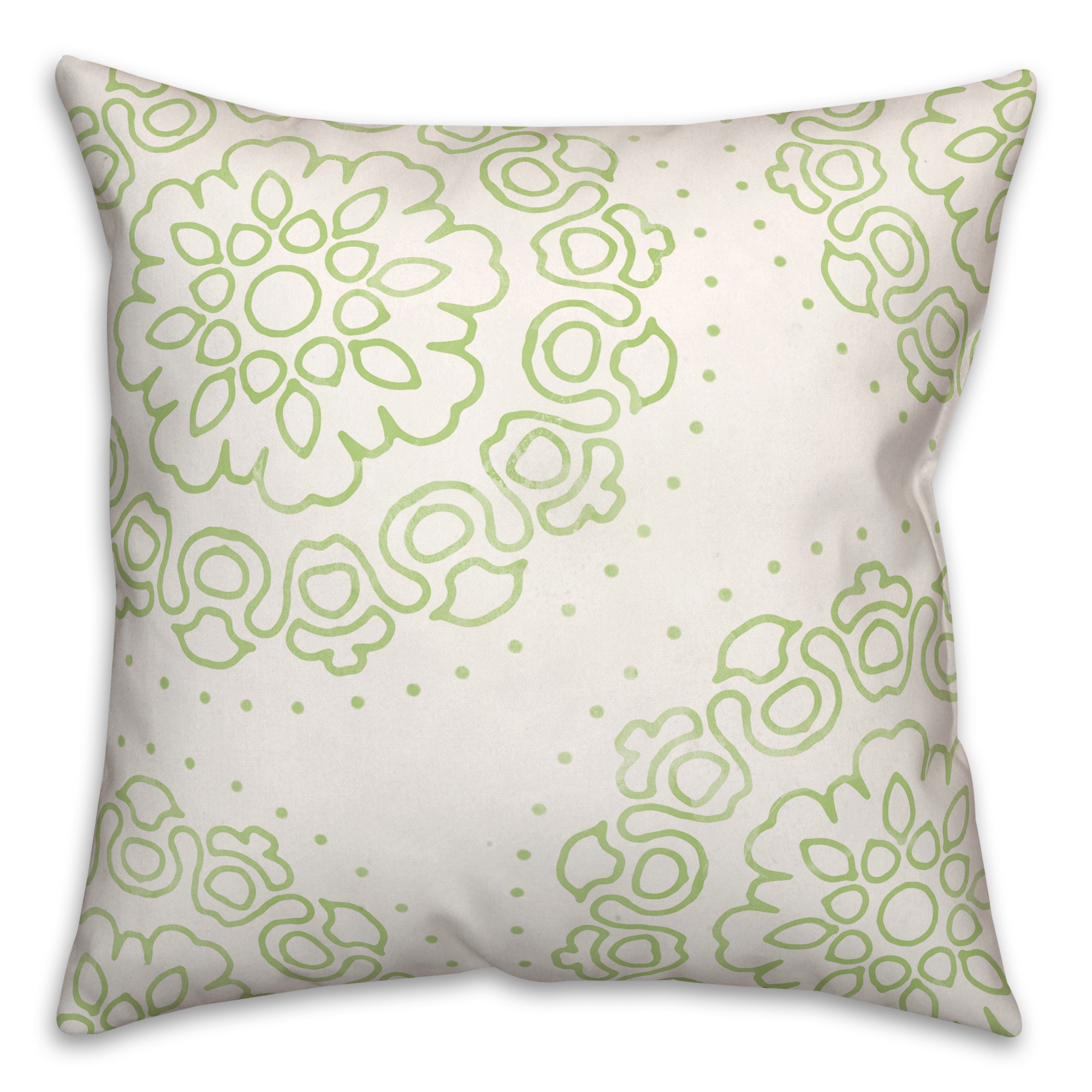Light Green Line Mandala Pattern 20x20 Indoor / Outdoor Pillow
