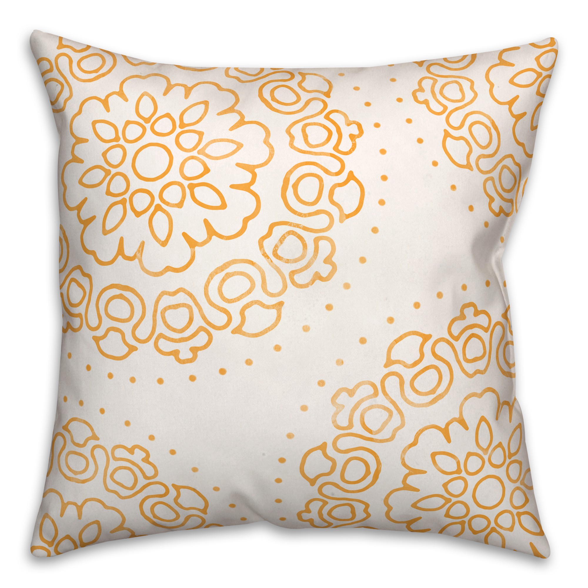 Orange Line Mandala Pattern 20x20 Indoor / Outdoor Pillow