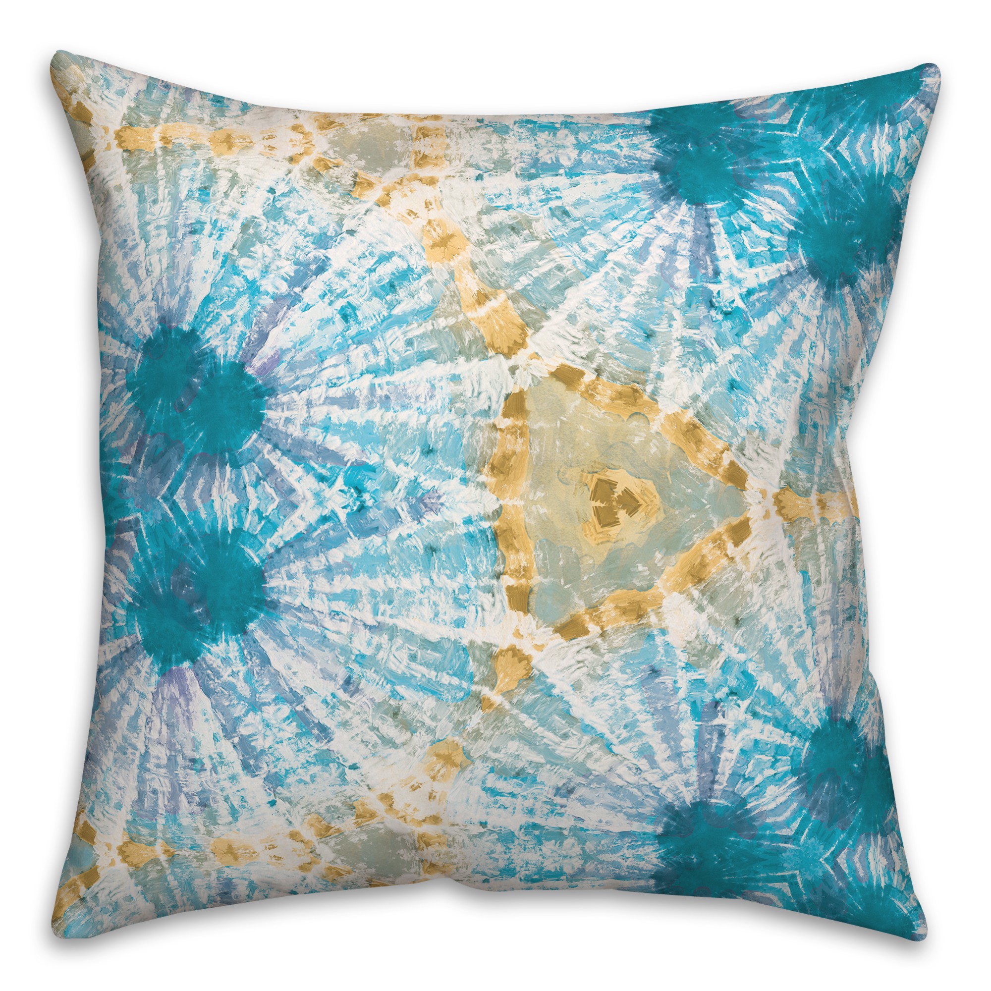 Painted Blue and Yellow Pattern 20x20 Indoor / Outdoor Pillow